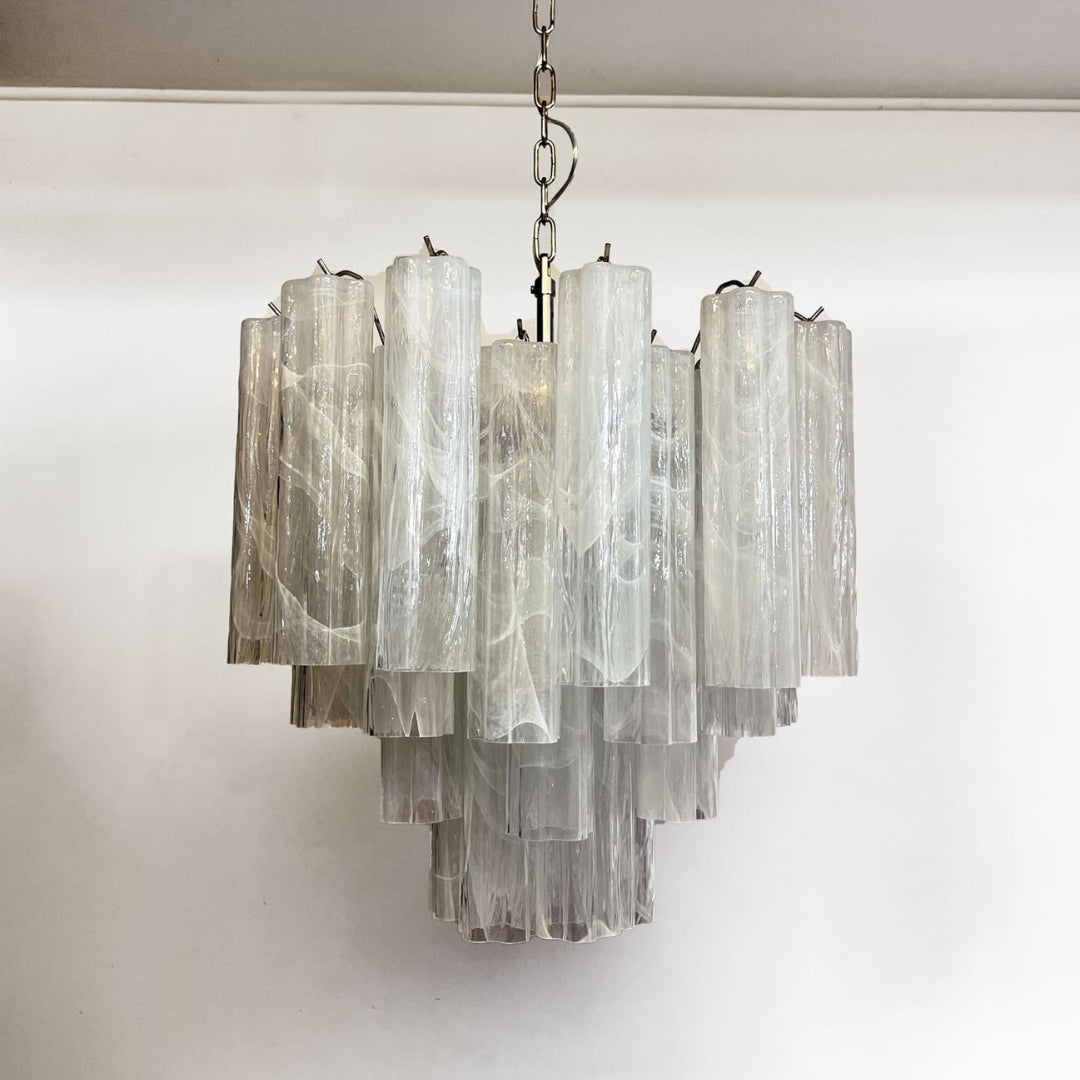 White Glass Tube Chandelier