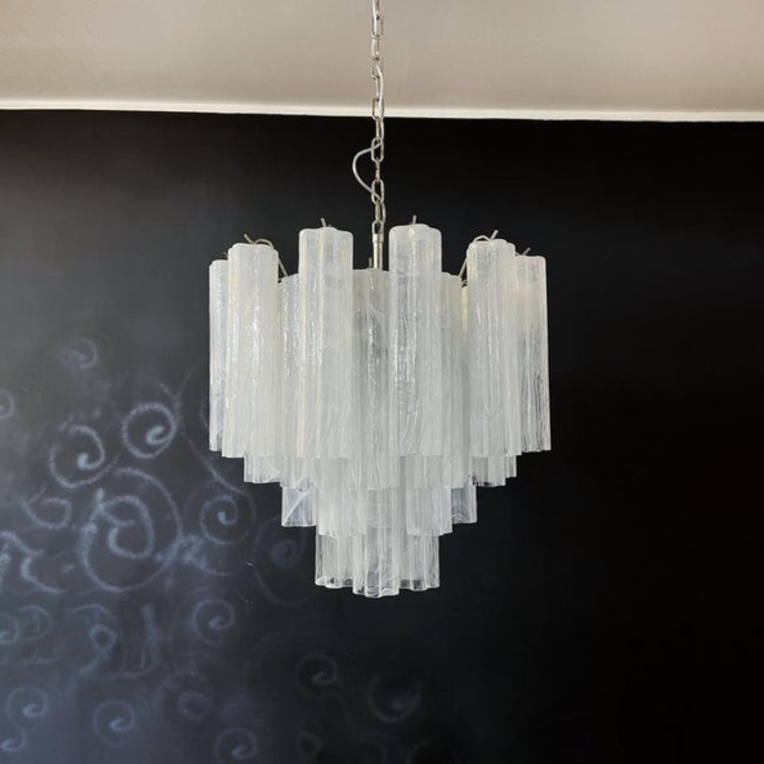 White Glass Tube Chandelier