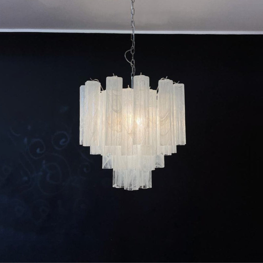 White Glass Tube Chandelier