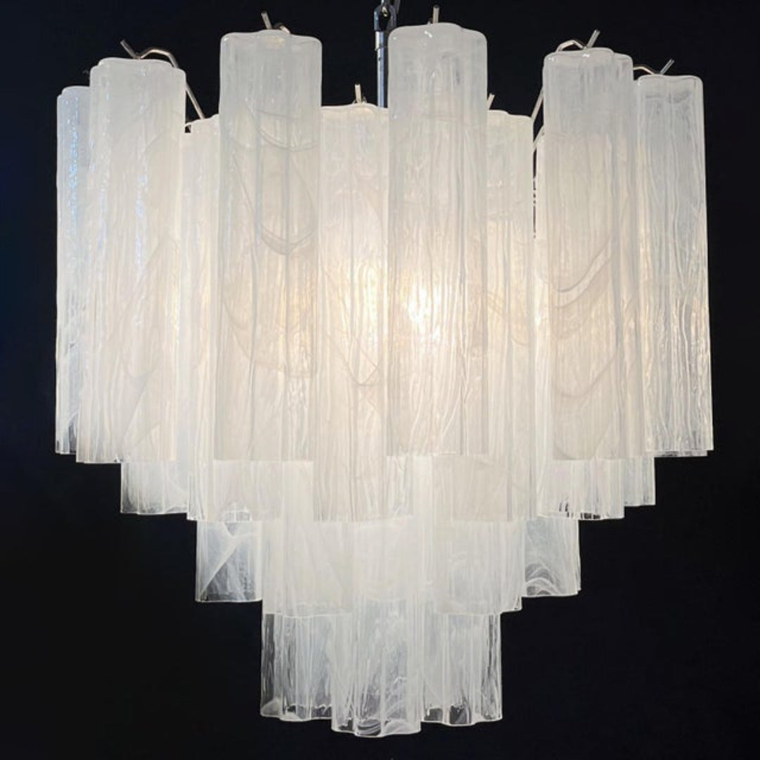 White Glass Tube Chandelier