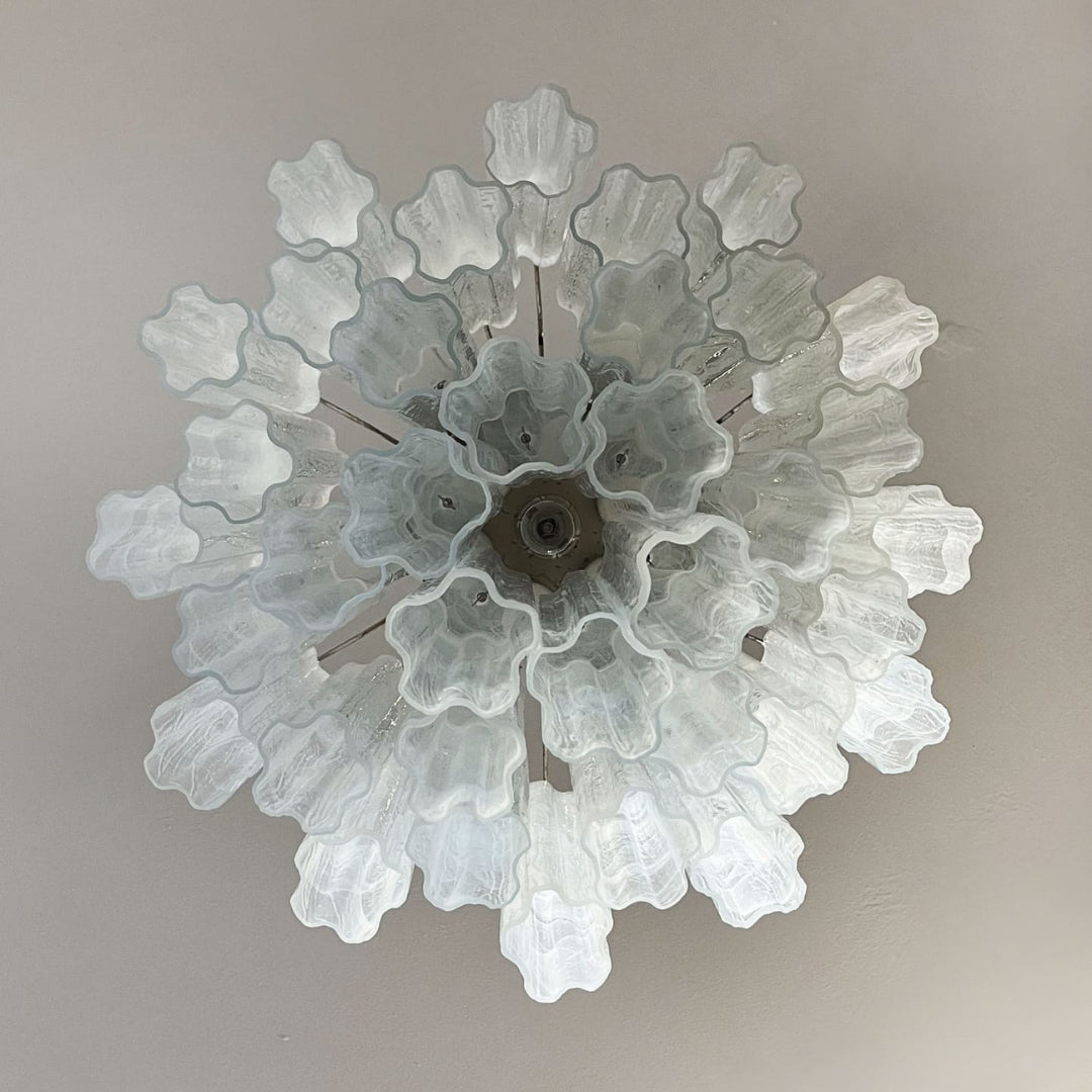 White Glass Tube Chandelier