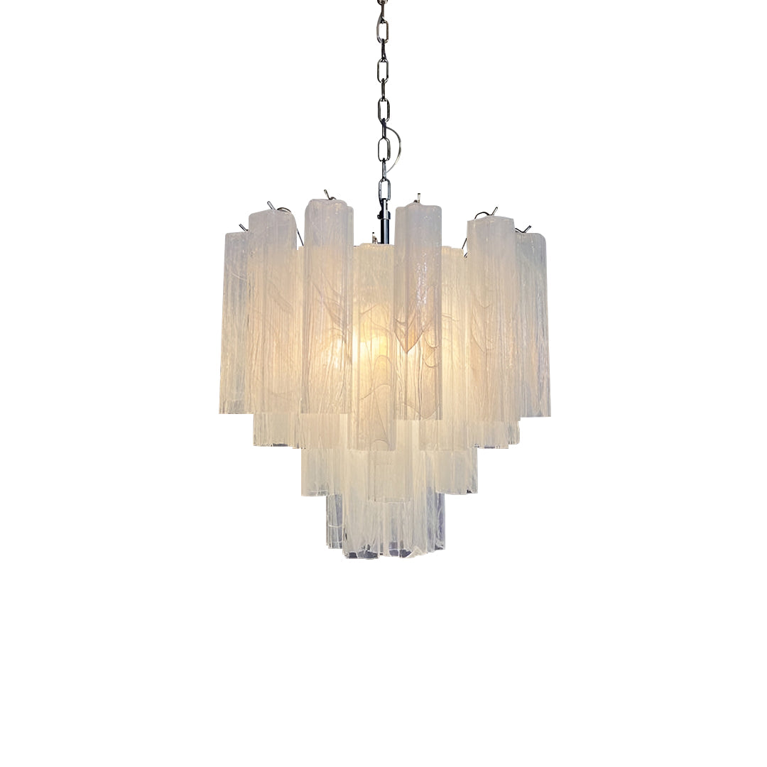 White Glass Tube Chandelier