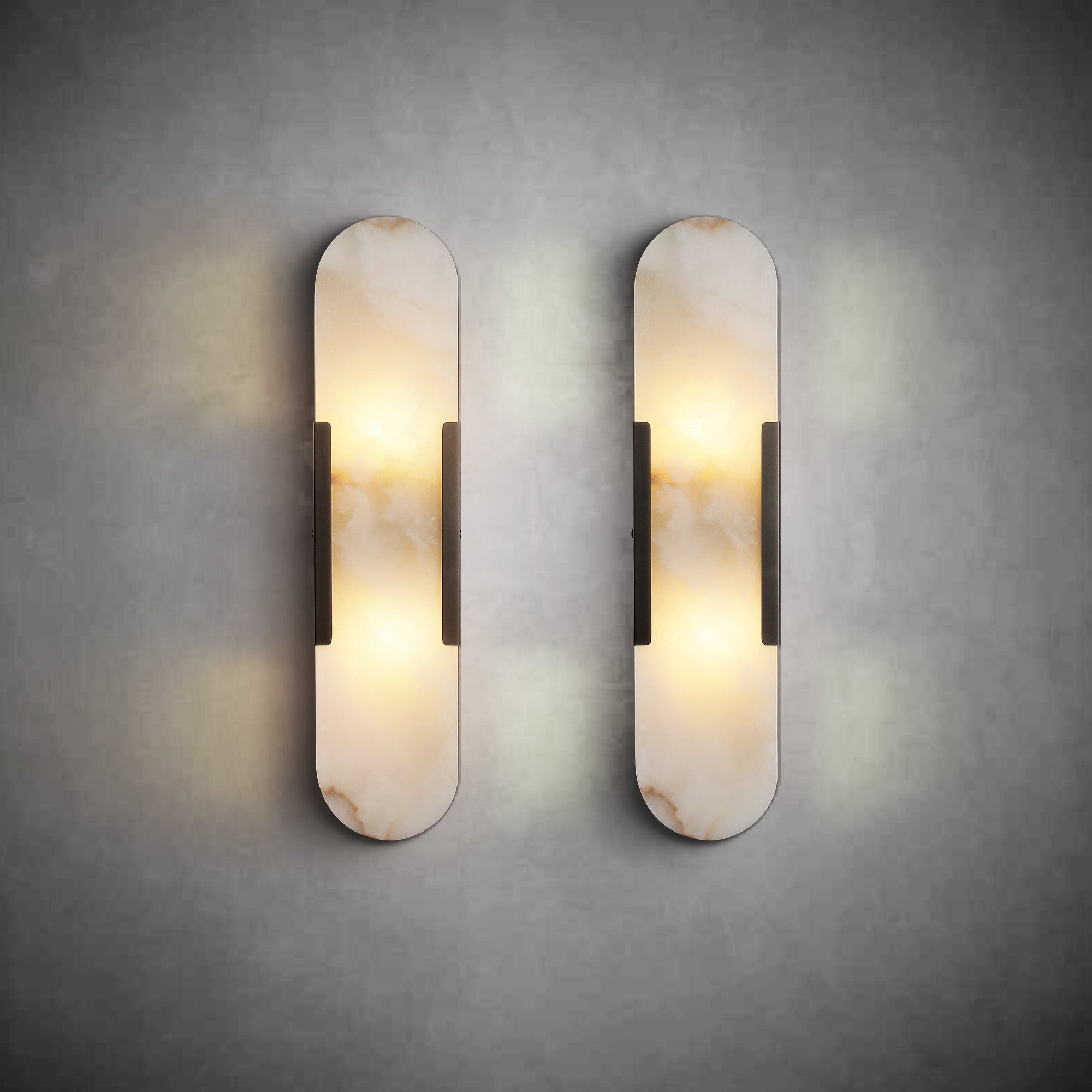 Wall Sconces Set of 2, Alabaster Wall Light, 19.7'' Indoor Vanity Light Fixtures for Bathroom