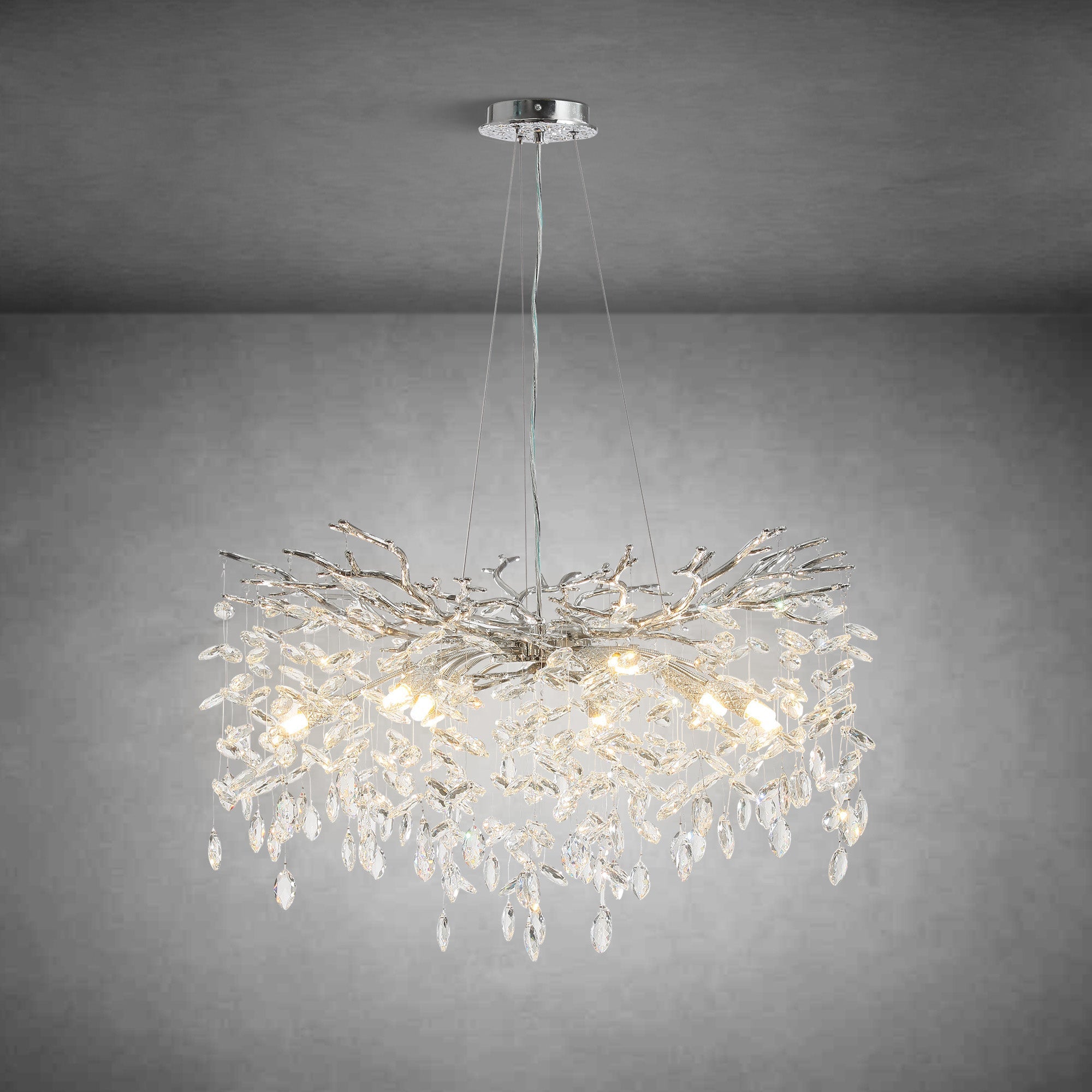 Modern Gold Tree Branch Crystal Chandelier