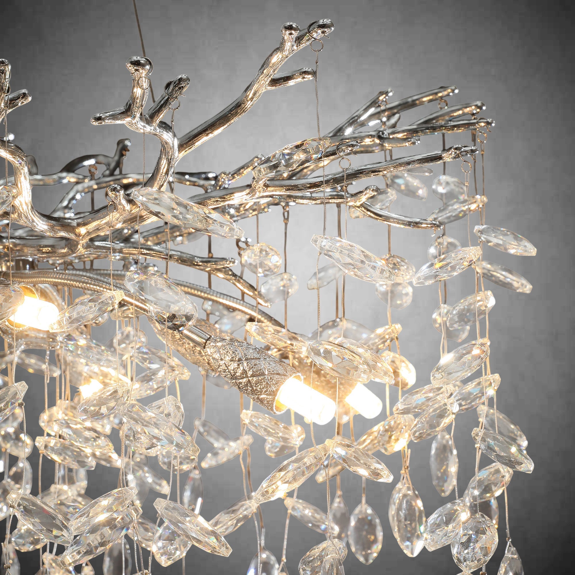 Modern Gold Tree Branch Crystal Chandelier