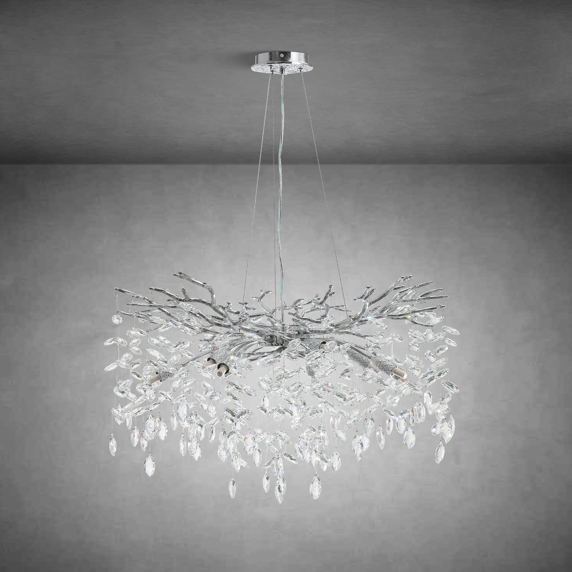 Modern Gold Tree Branch Crystal Chandelier
