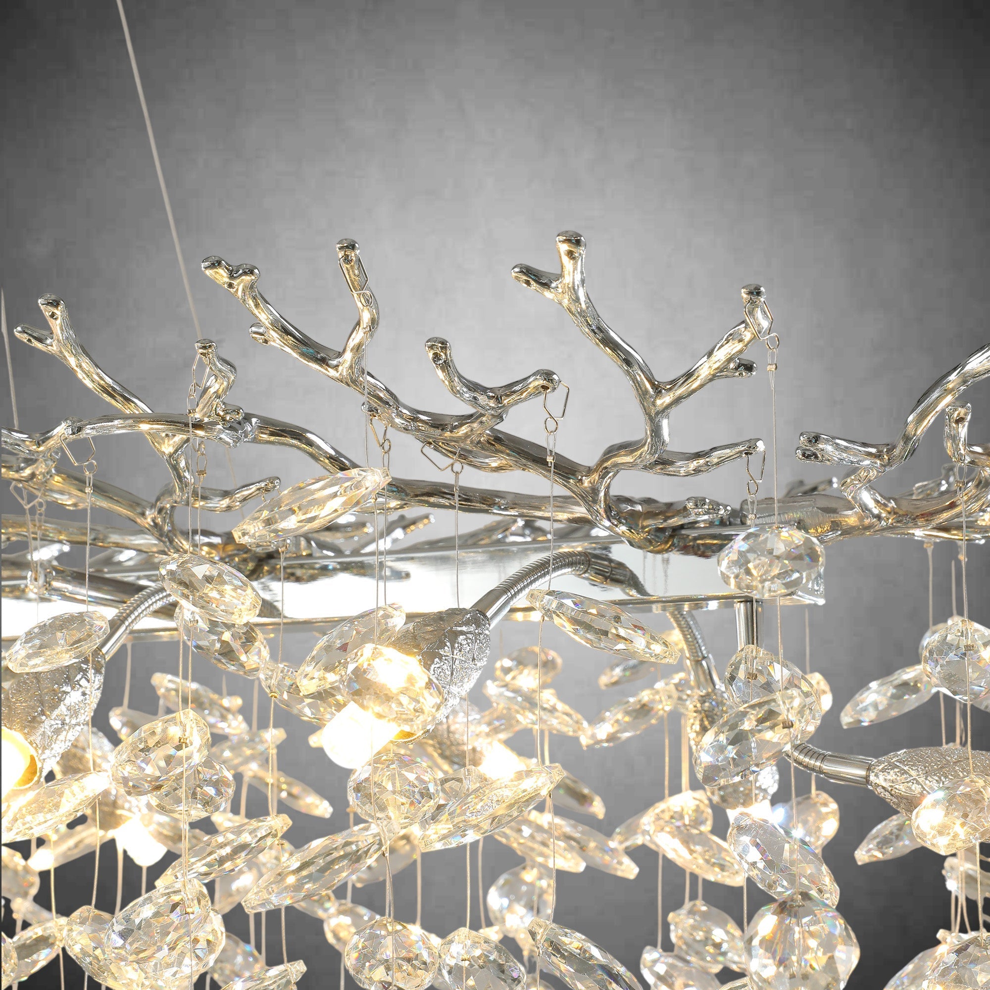 Modern Gold Tree Branch Crystal Chandelier