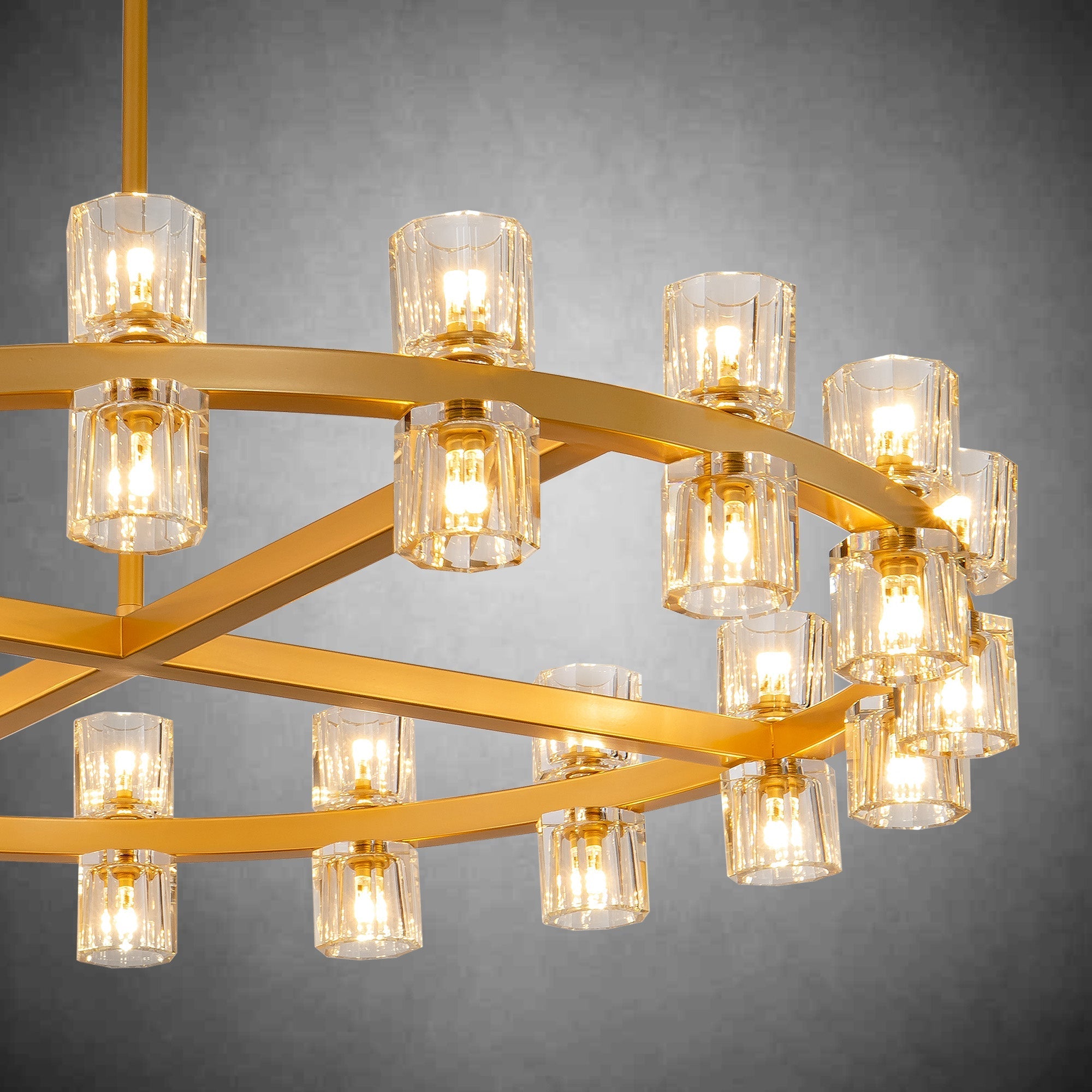 Modern Round Chandelier,K9 Crystal Chandeliers for Dining Room