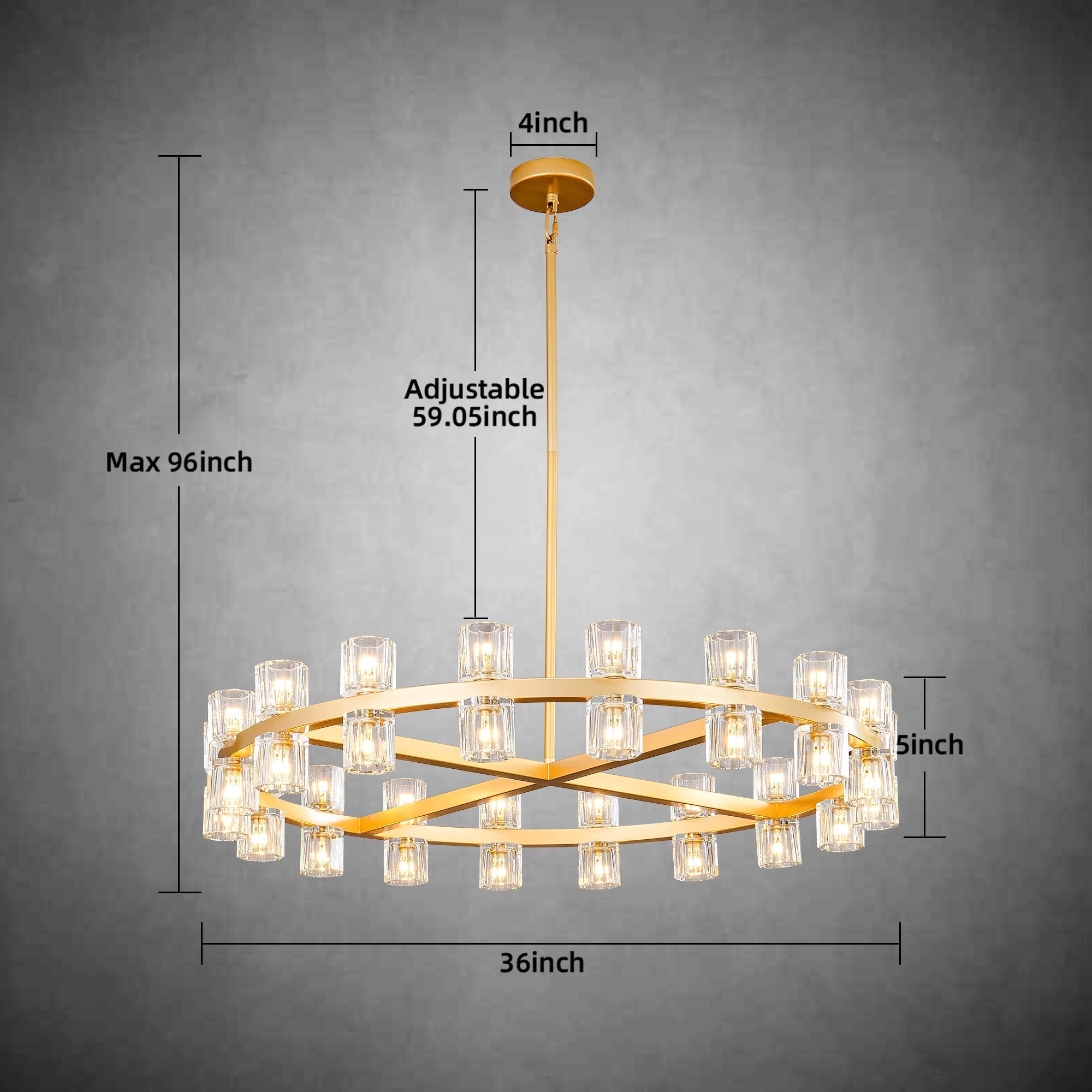 Modern Round Chandelier,K9 Crystal Chandeliers for Dining Room