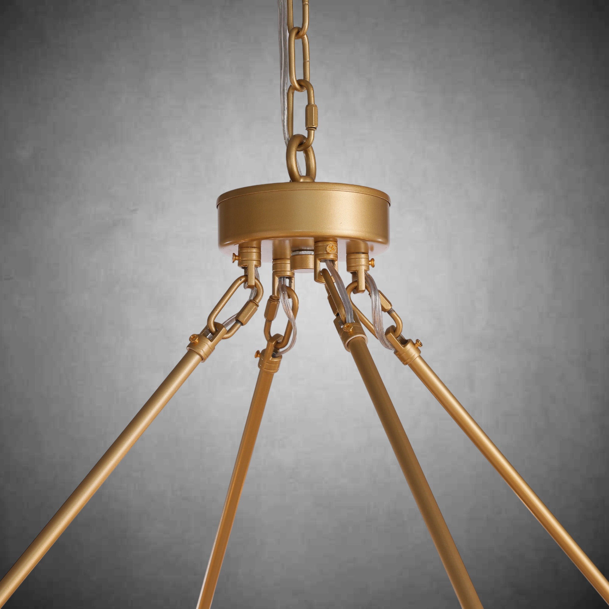 Two-Tier Wagon Wheel Chandelier with Glass Shades