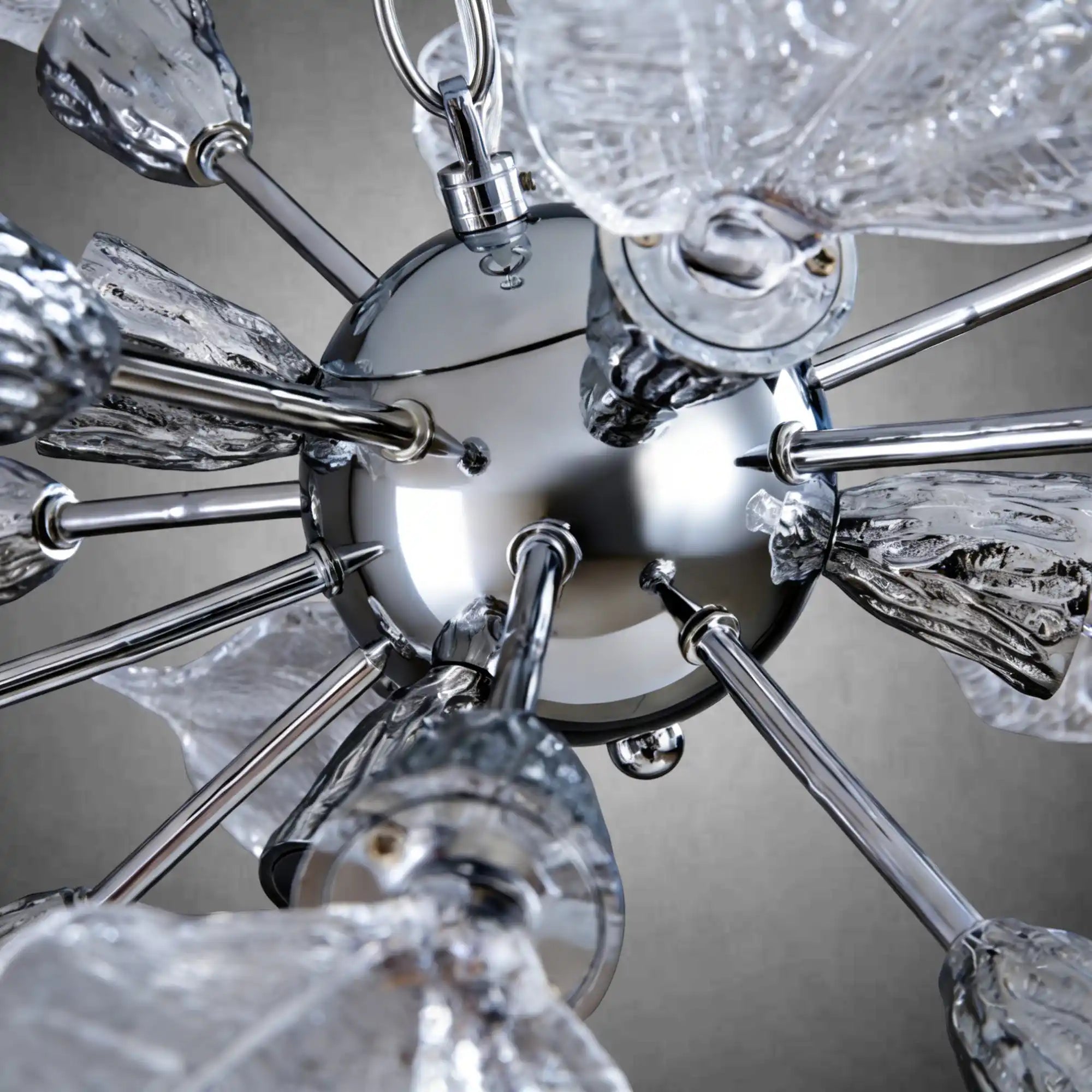 Modern Silver Leaf Chandelier D23 LED Dimmer Adjustable