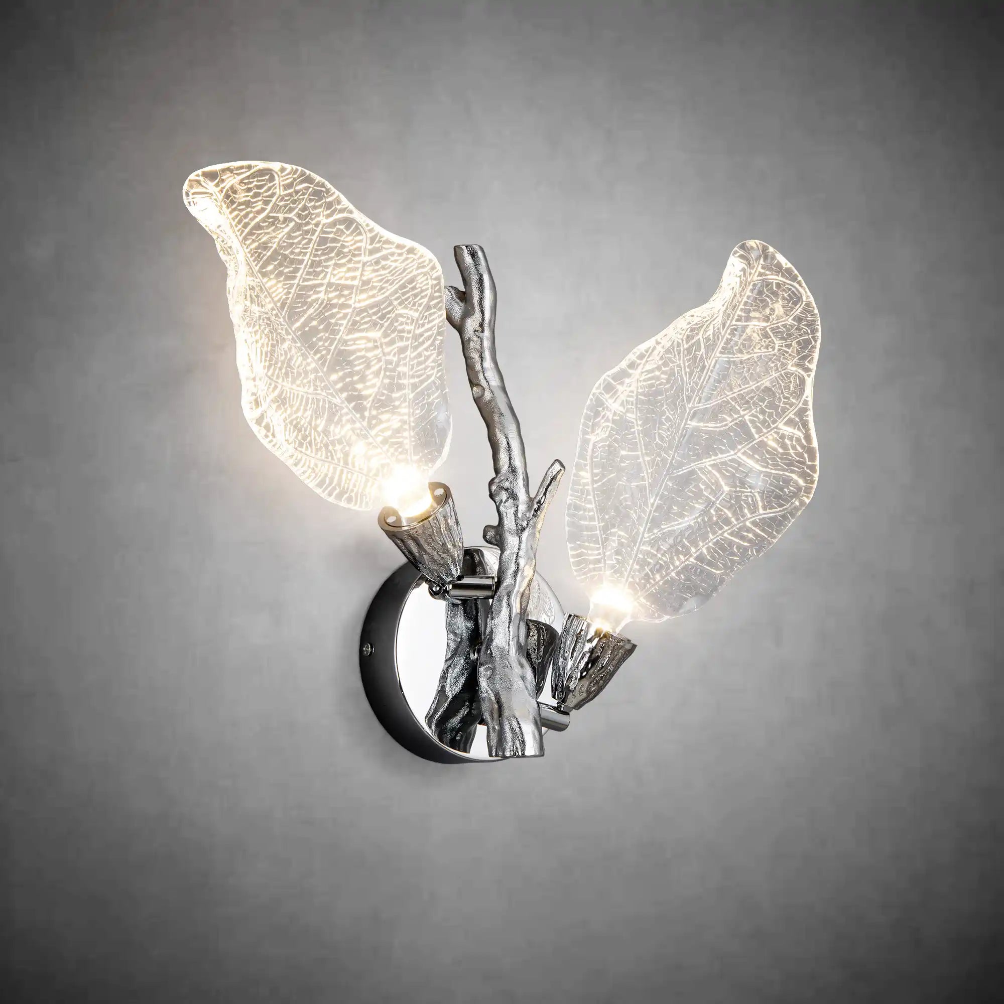 Silver Leaf Dimmable LED Wall Sconce – Modern Home Lighting