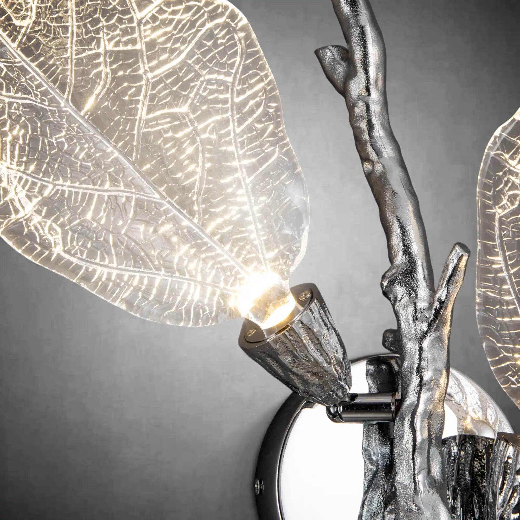 Silver Leaf Dimmable LED Wall Sconce – Modern Home Lighting