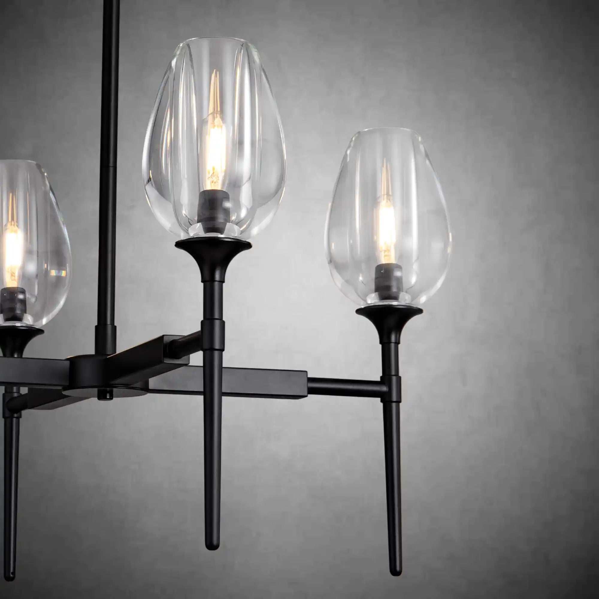 Gold 4-Light Farmhouse Chandelier with Crystal Shades for Dining Room