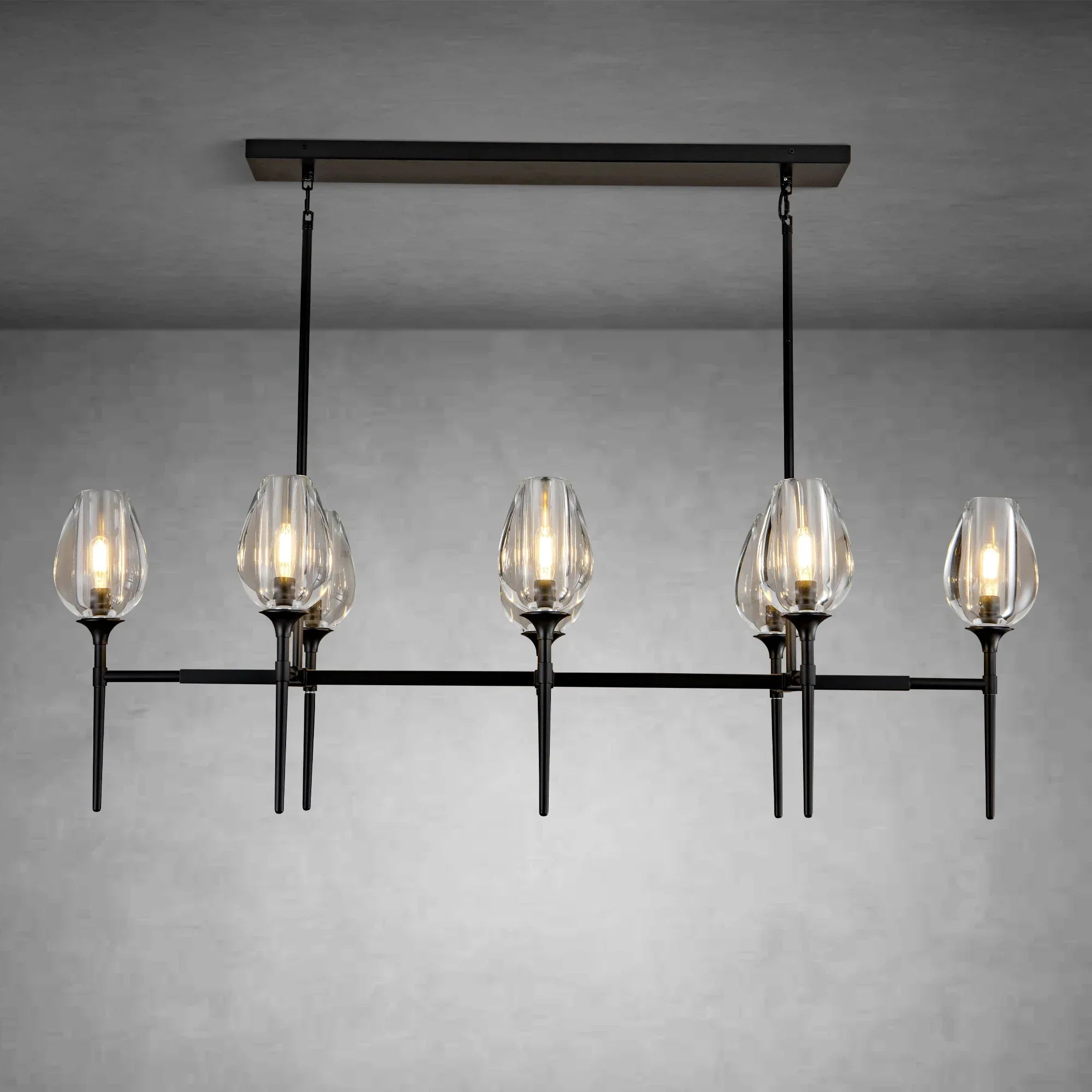Modern Tulip Linear Chandelier for Dining Room and Bedroom