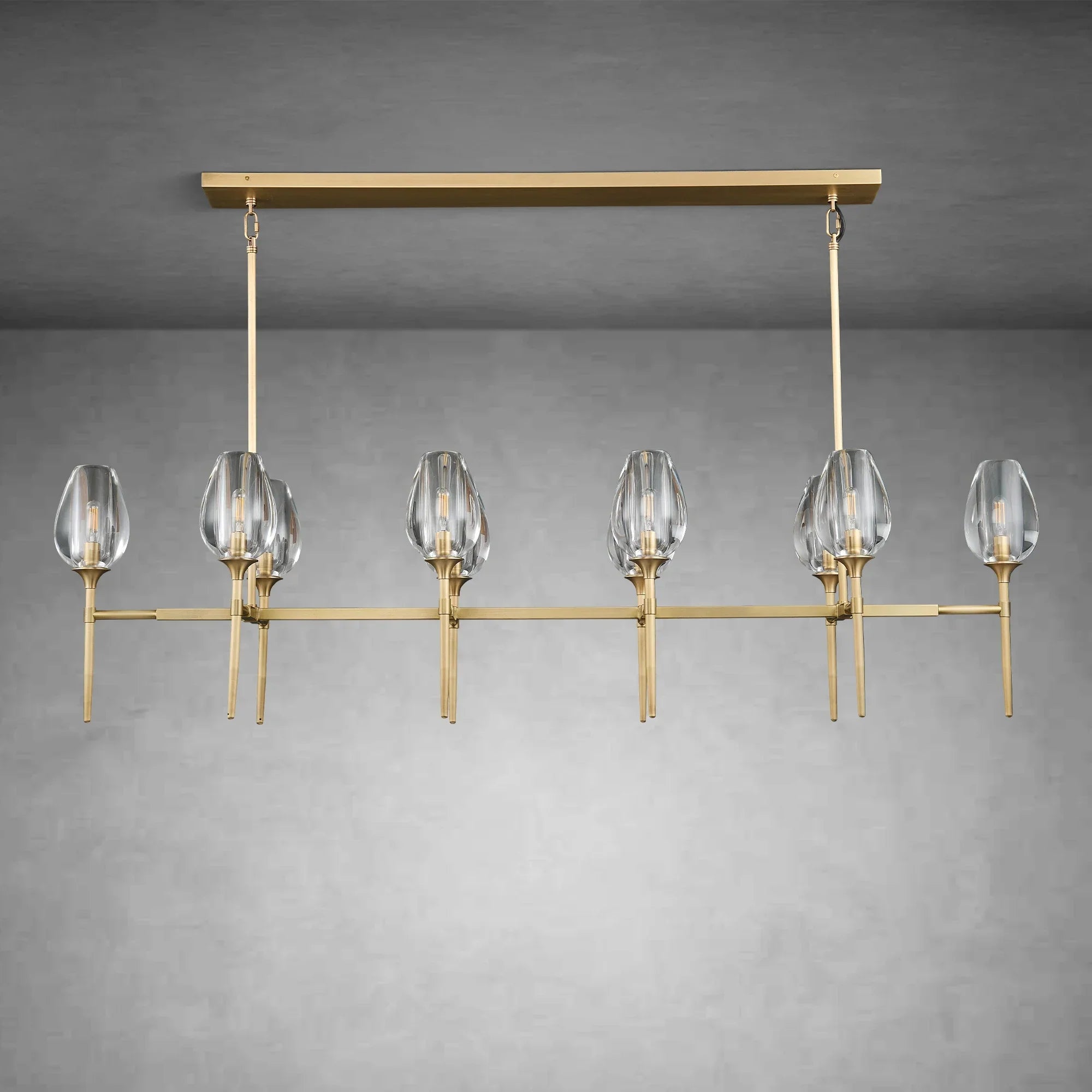 Modern Tulip Linear Chandelier for Dining Room and Bedroom