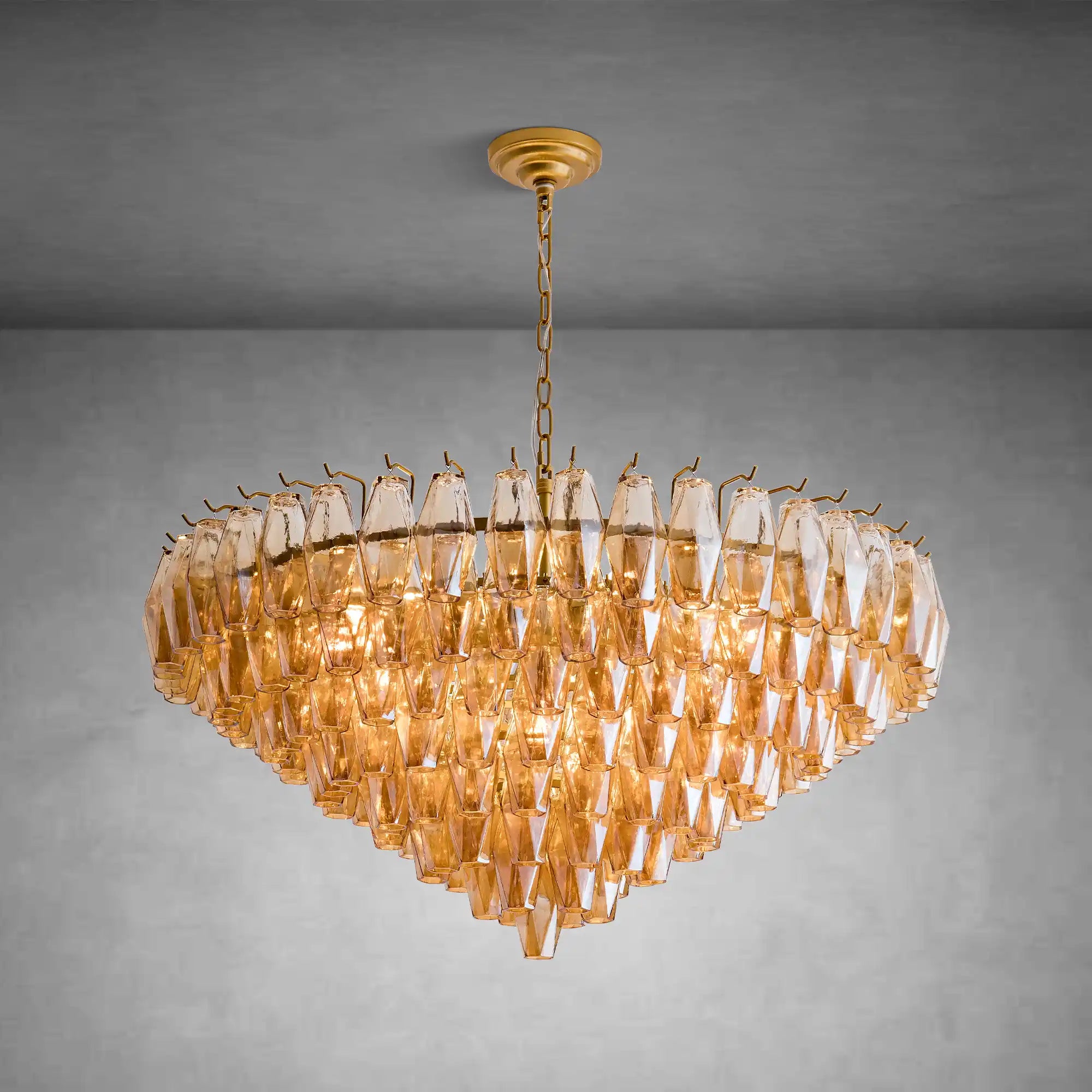 37" Extra Large Chandelier 14-Light Gold Modern Round Chandelier for Living Room