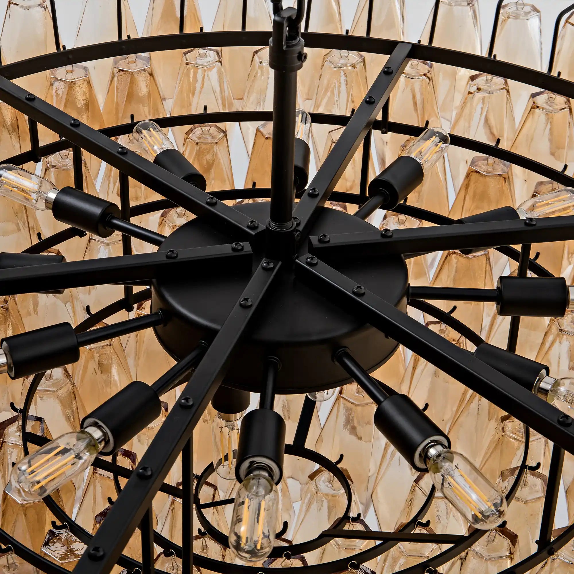 37" Extra Large Chandelier 14-Light Gold Modern Round Chandelier for Living Room