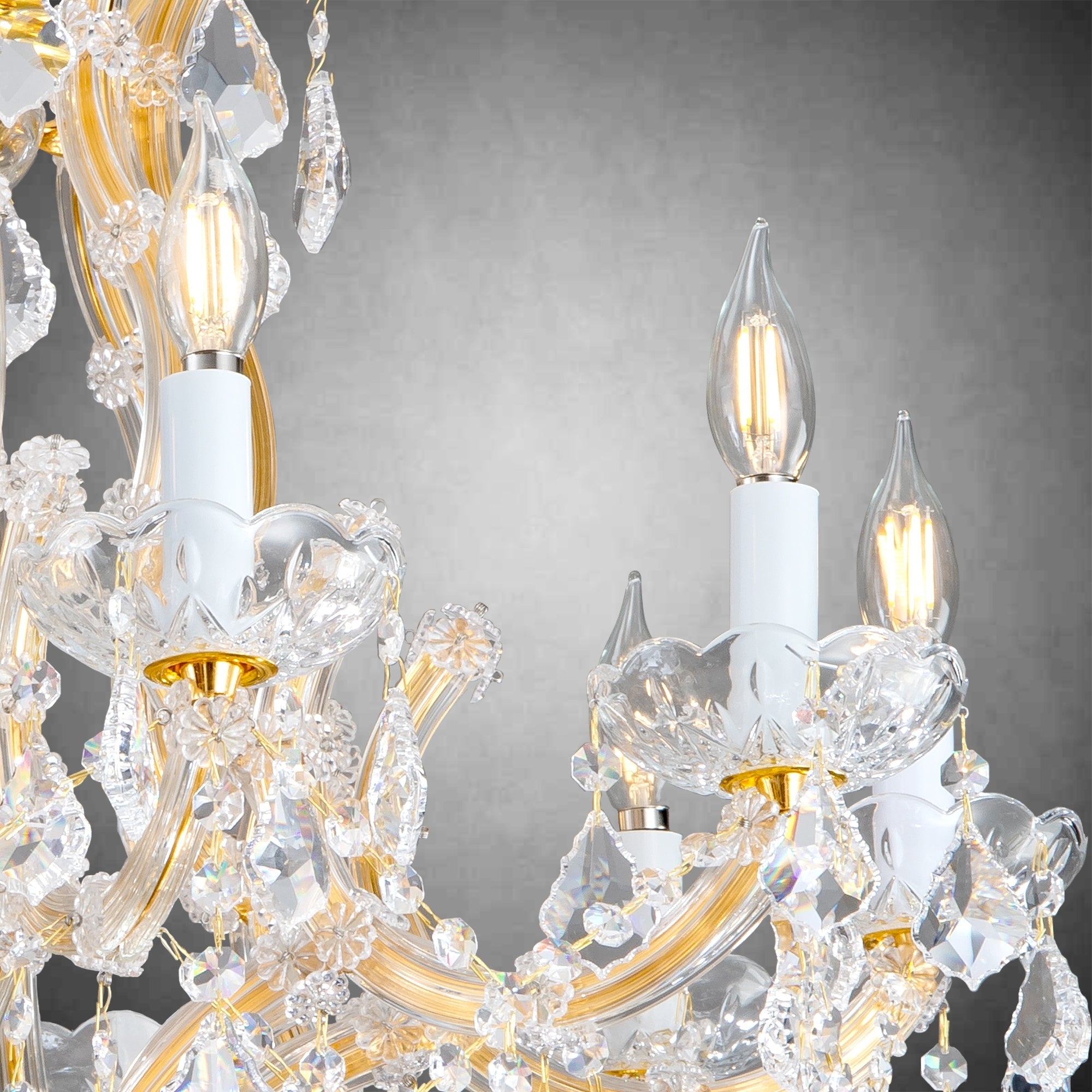 Modern Crystal Chandeliers, Gold Candle Chandelier -Luxury Chandelier Lighting Fixtures for Dining Room