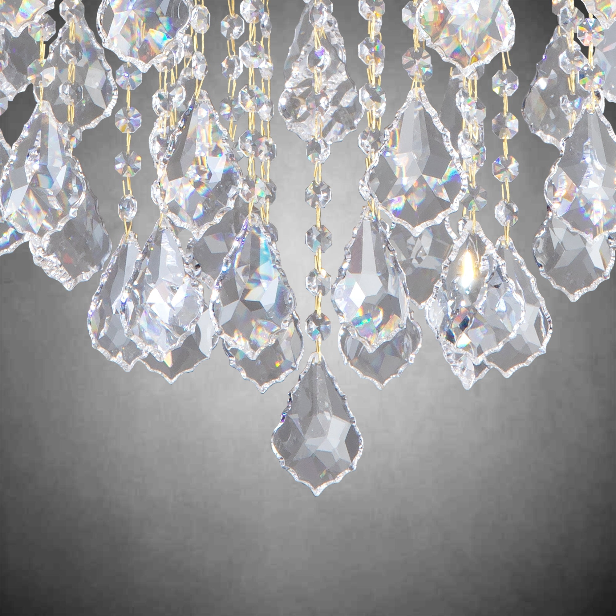Modern Crystal Chandeliers, Gold Candle Chandelier -Luxury Chandelier Lighting Fixtures for Dining Room