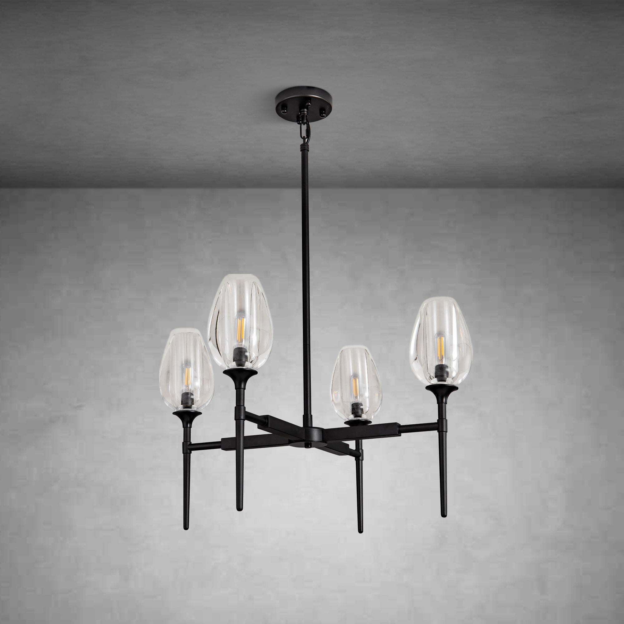 Crystal Black Pendant Lights Kitchen Island