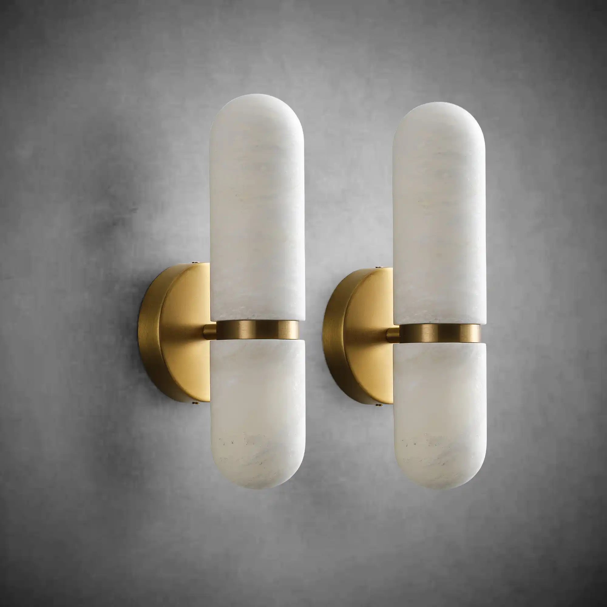 Spanish Alabaster & Brass Luxury Wall Sconce