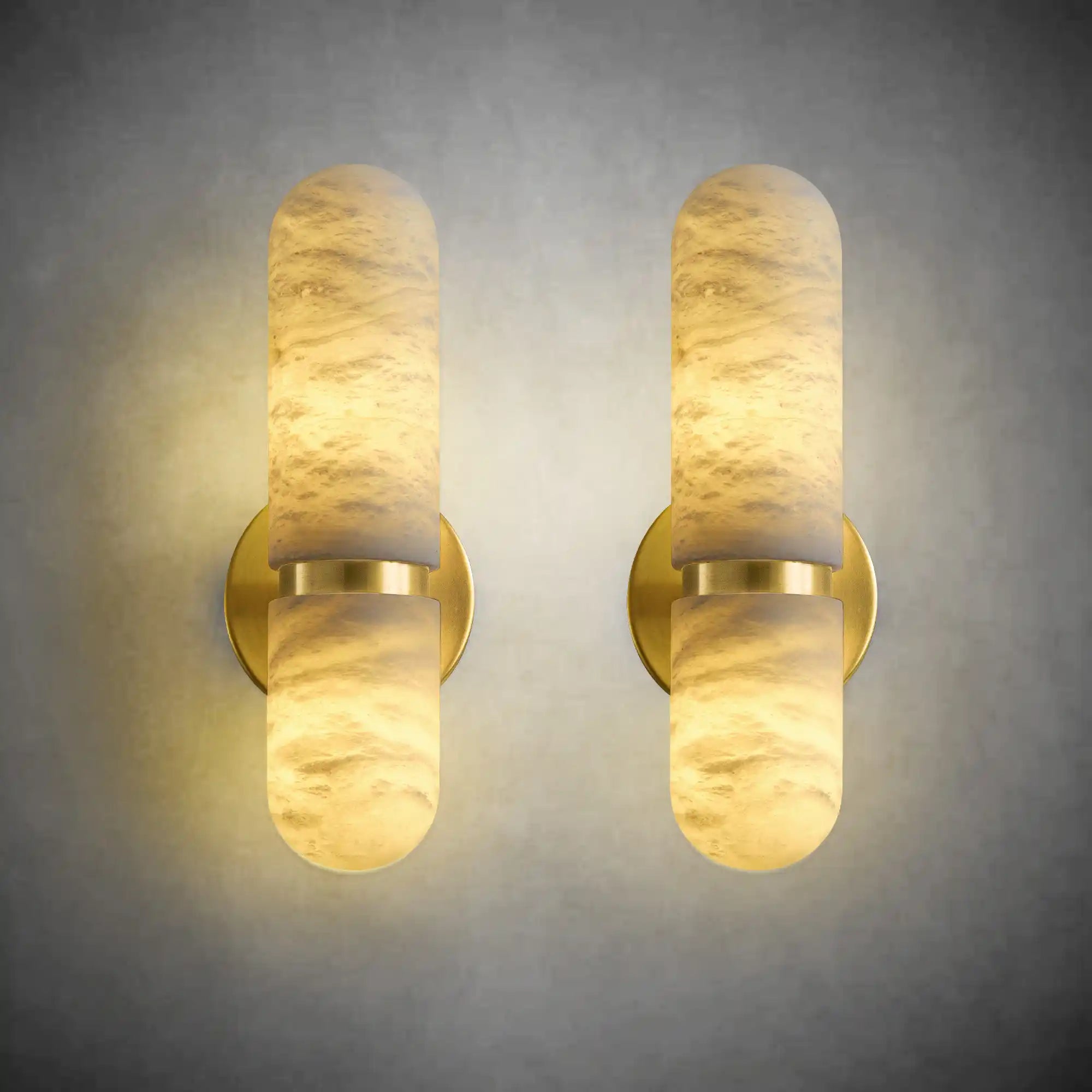 Spanish Alabaster & Brass Luxury Wall Sconce