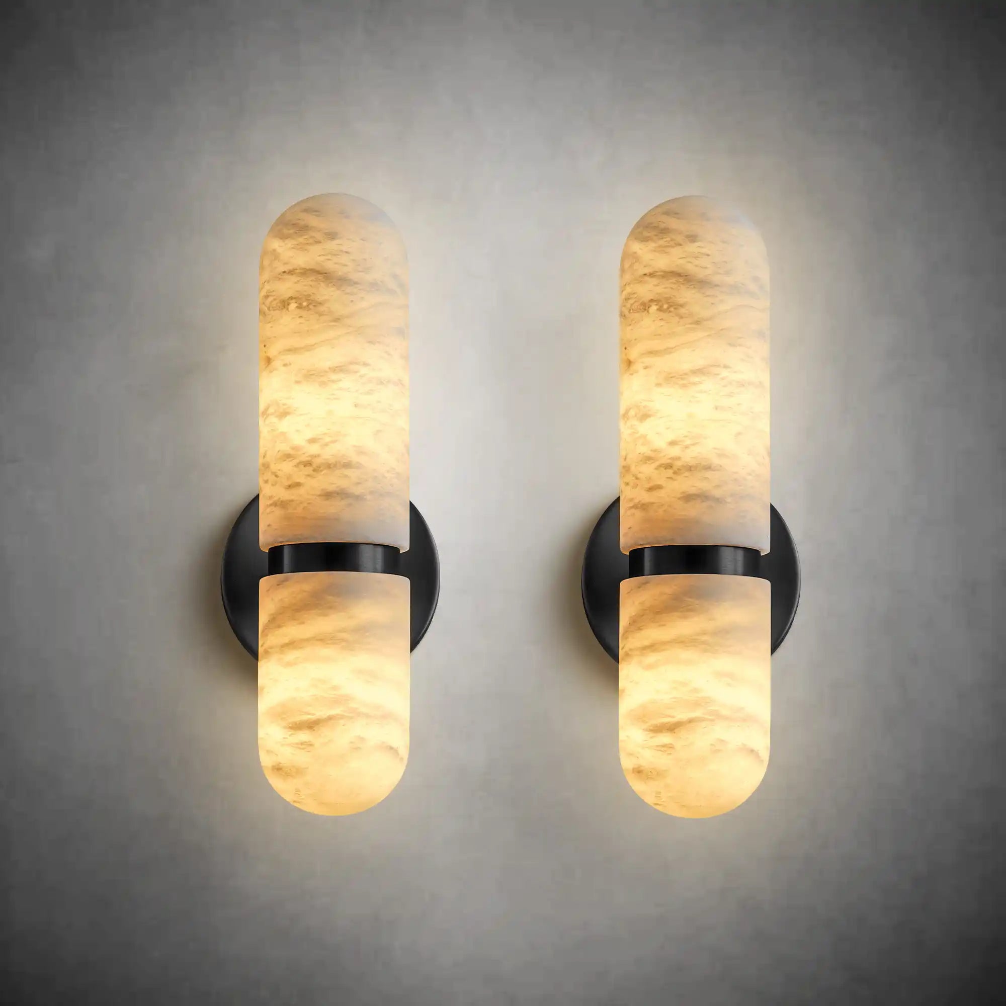 Spanish Alabaster & Brass Luxury Wall Sconce