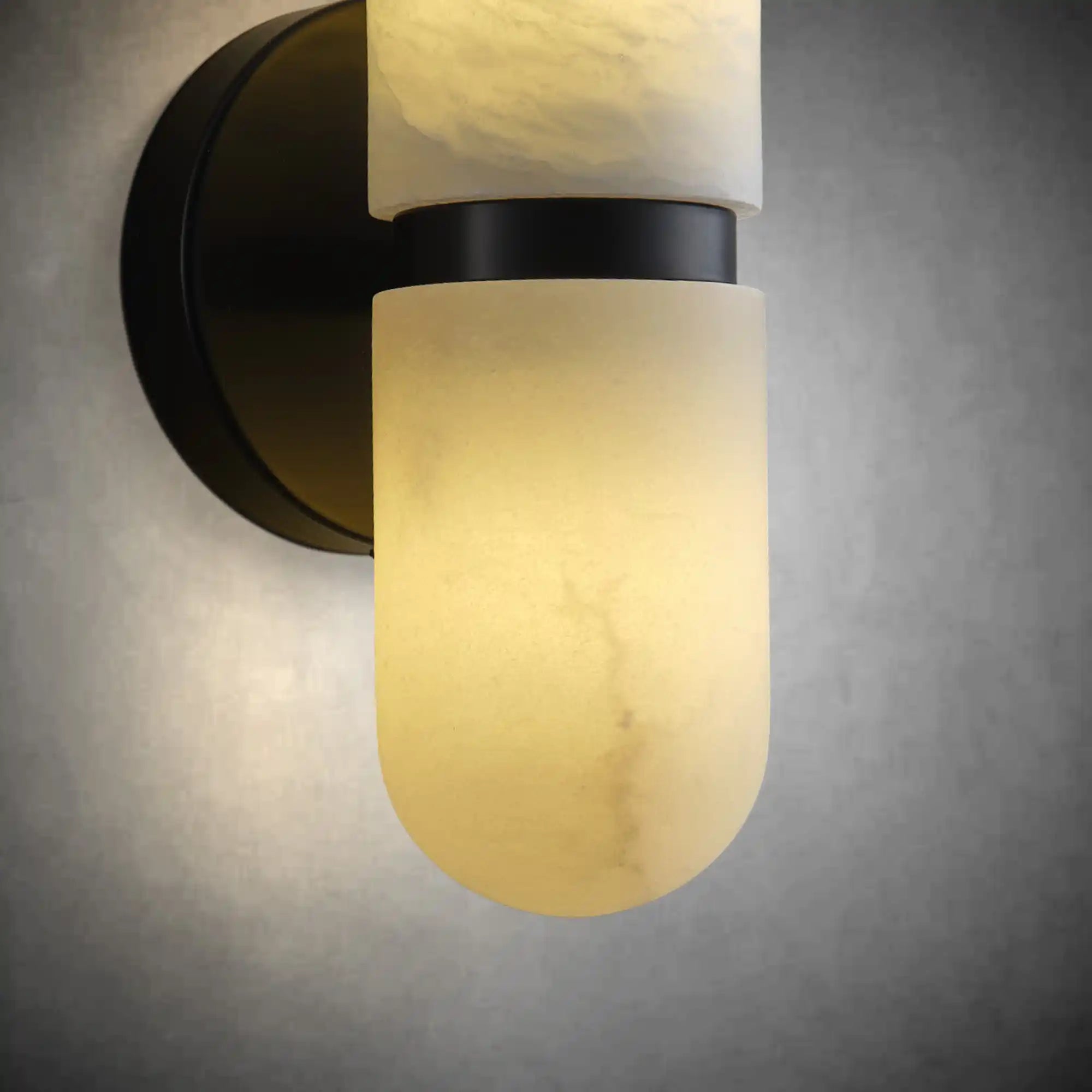 Spanish Alabaster & Brass Luxury Wall Sconce