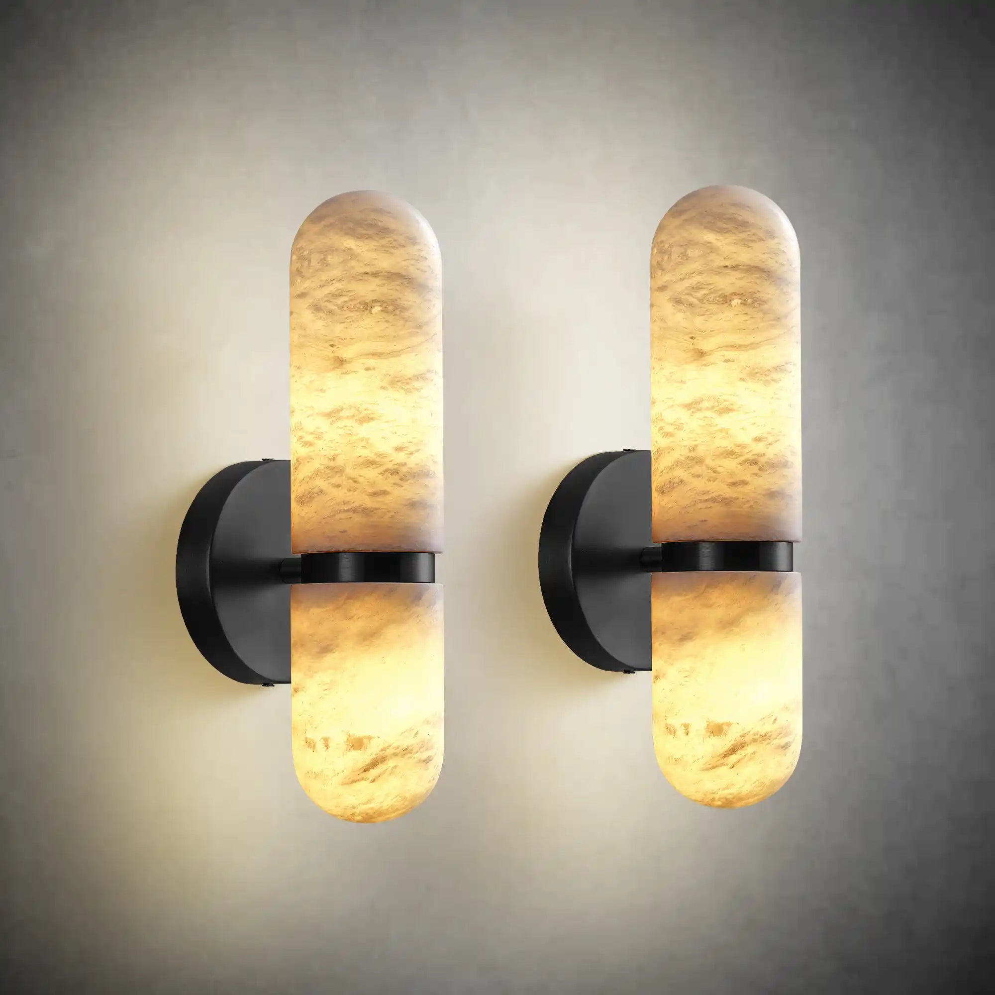 Spanish Alabaster & Brass Luxury Wall Sconce