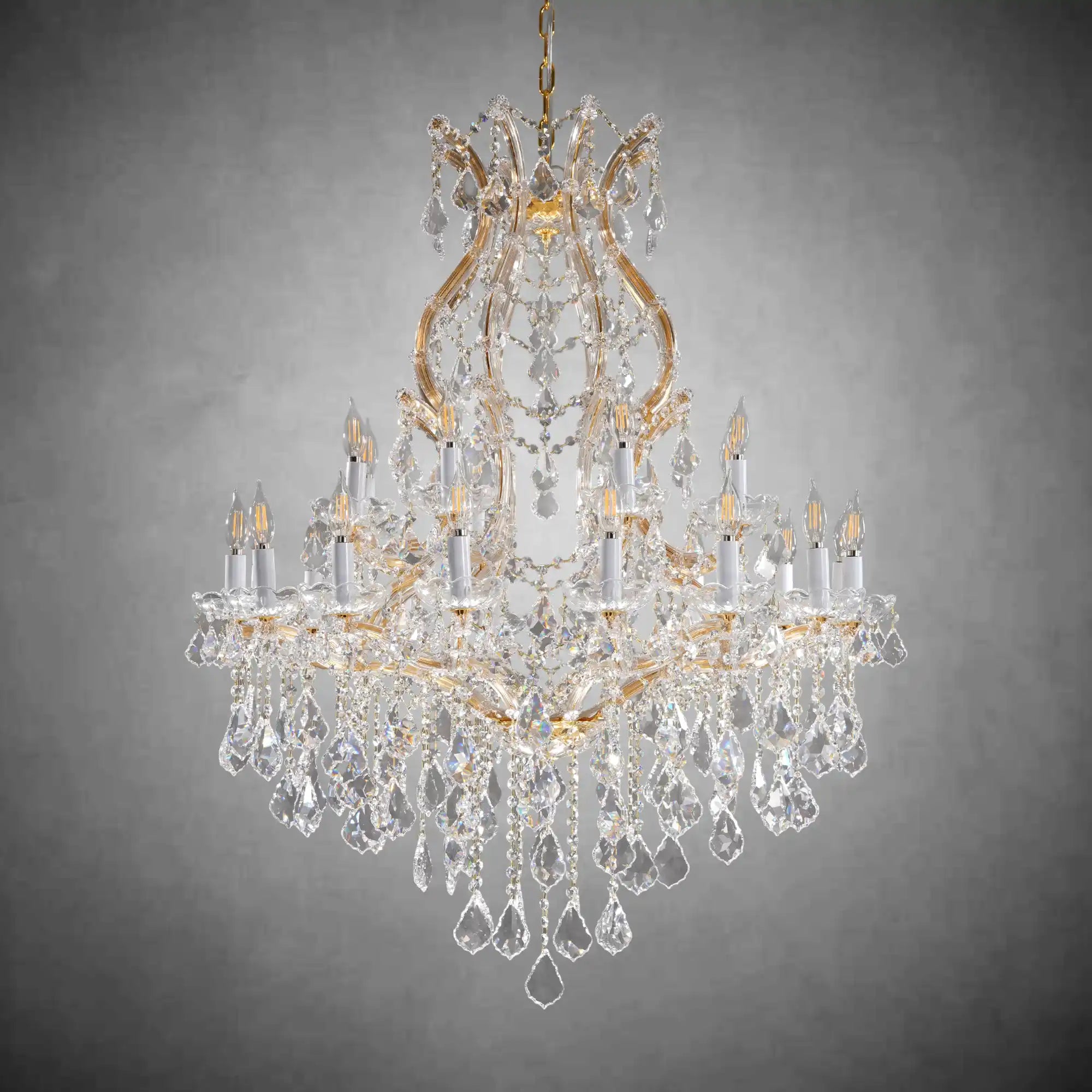 Modern Grand K9 Crystal Chandelier 24/12 Lights Hanging Fixture for High Ceilings