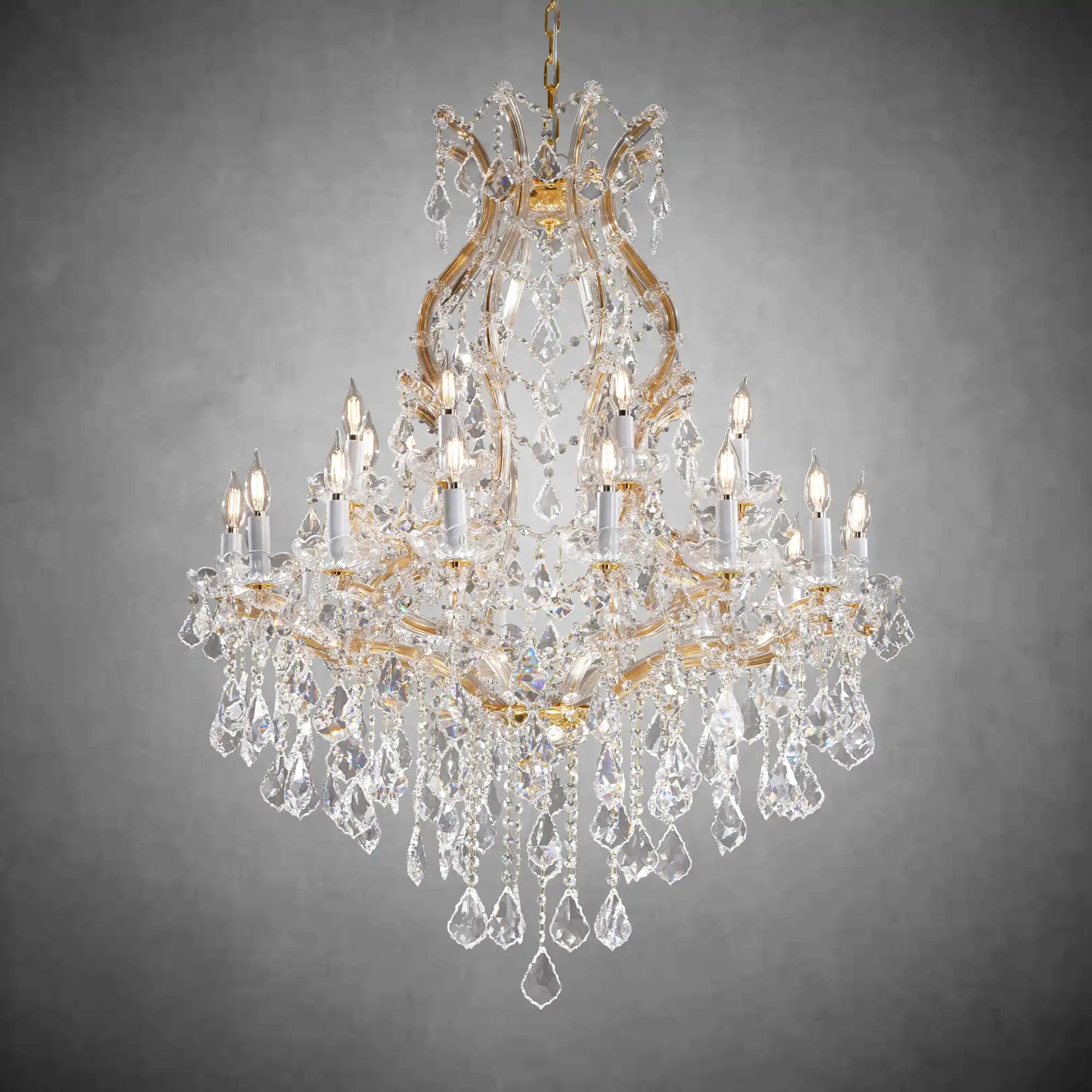 Modern Grand K9 Crystal Chandelier 24/12 Lights Hanging Fixture for High Ceilings