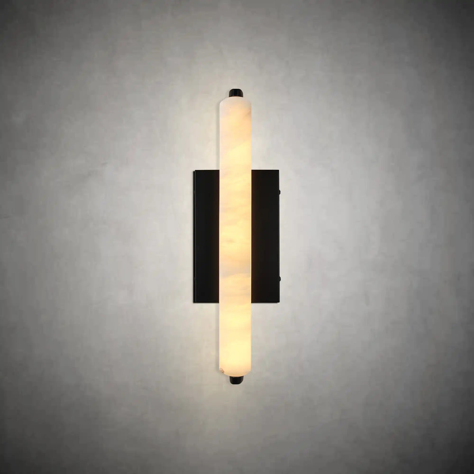 15" Brass Alabaster Wall Sconce – Modern Rectangular Marble Light