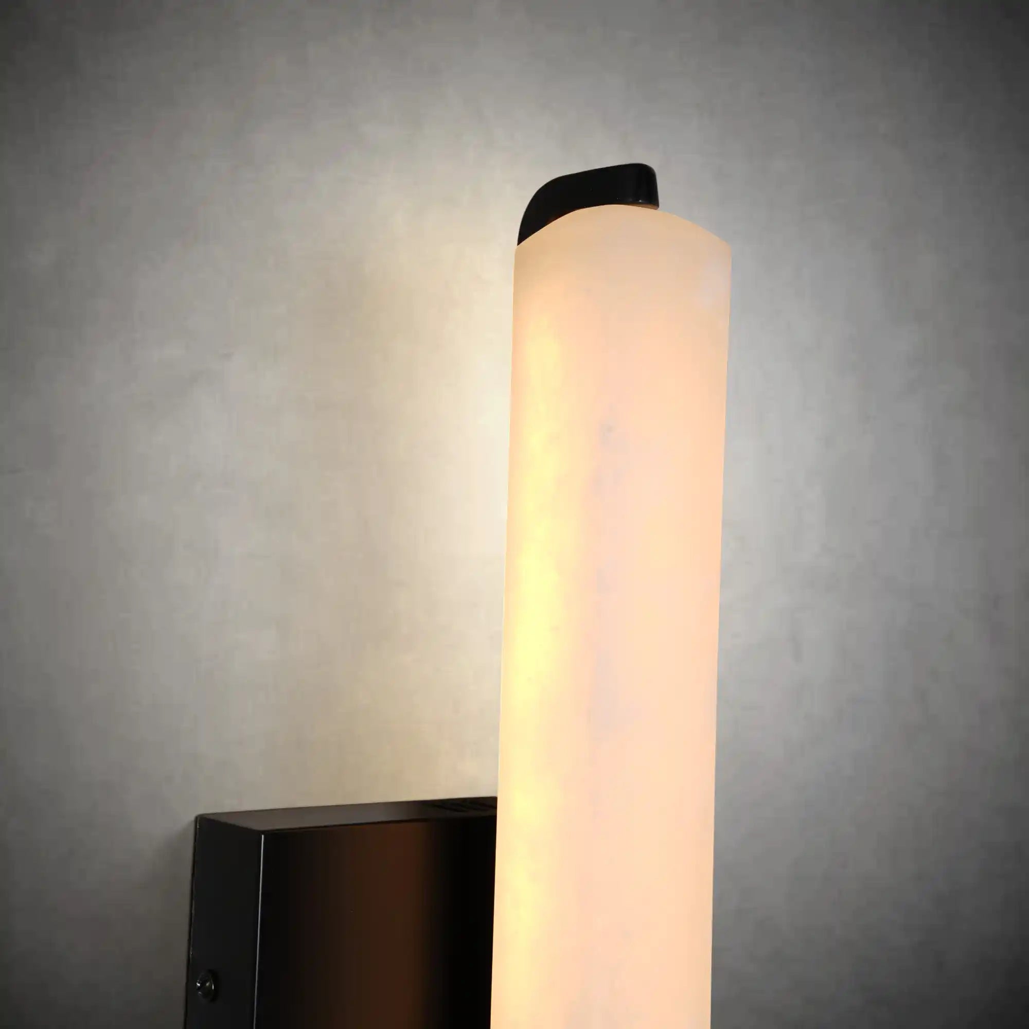 15" Brass Alabaster Wall Sconce – Modern Rectangular Marble Light