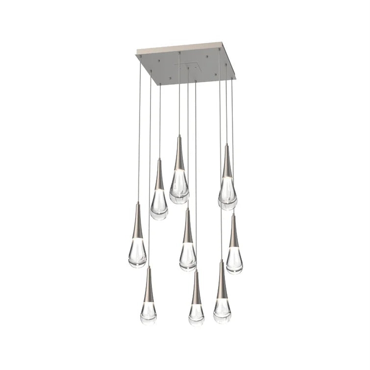 Rain 9-Light Square Chandelier Pendant For Living room Family room Dining Room Bedroom