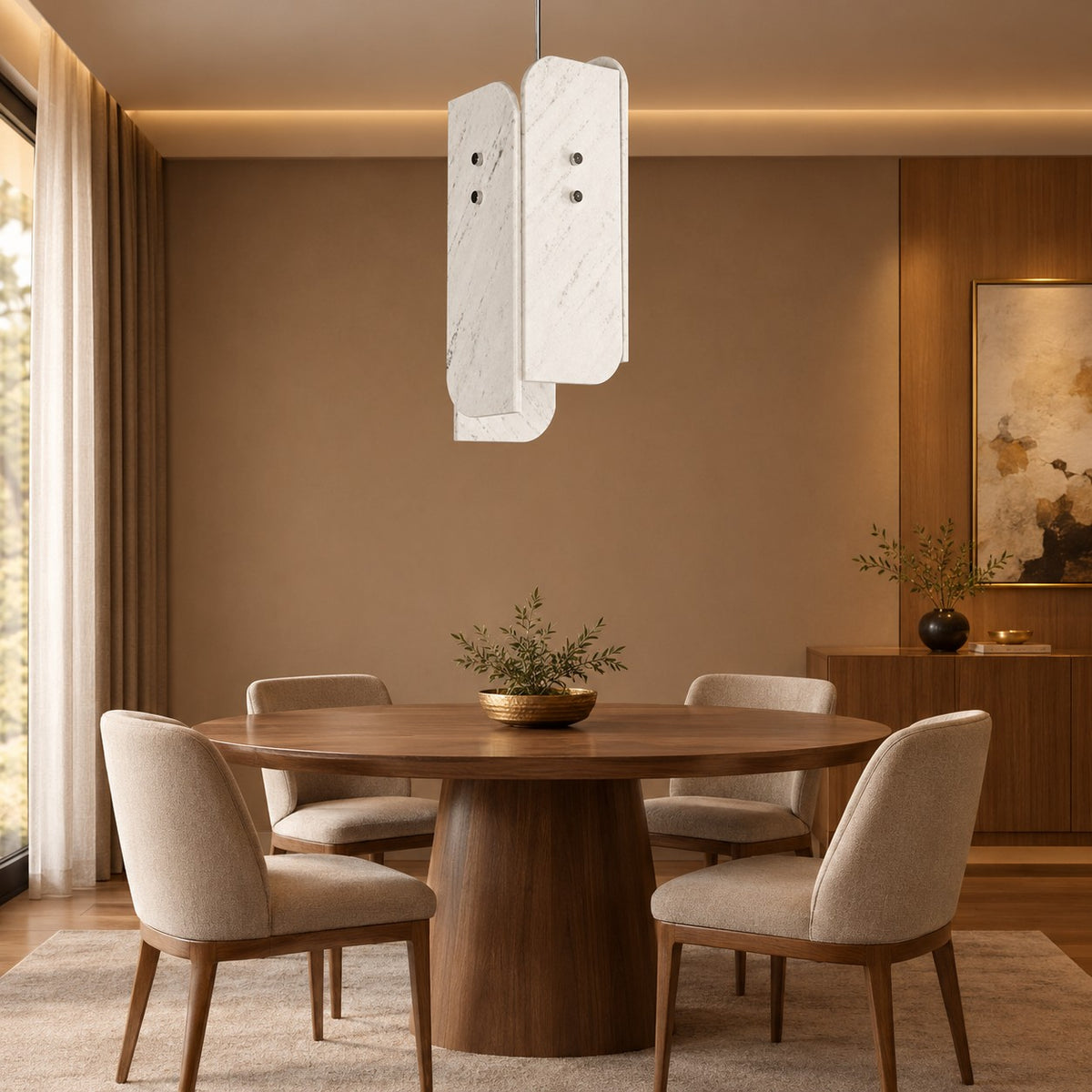Modern Sculptural LuxuryStone Pendant Light