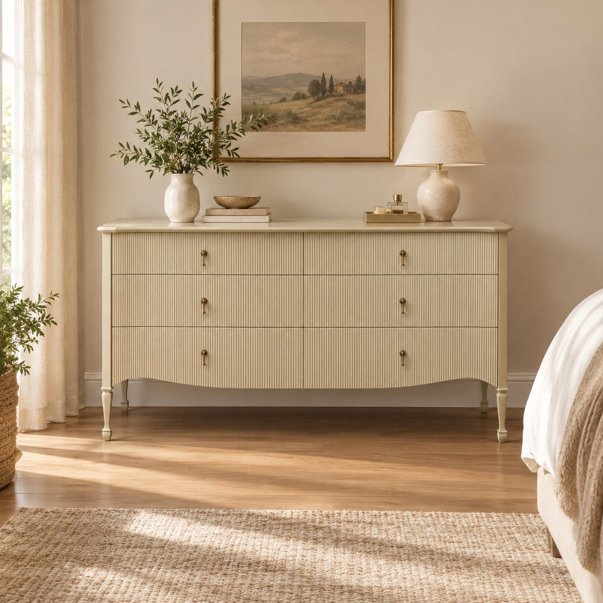 Sculpted Reeded Bedroom Storage Chest