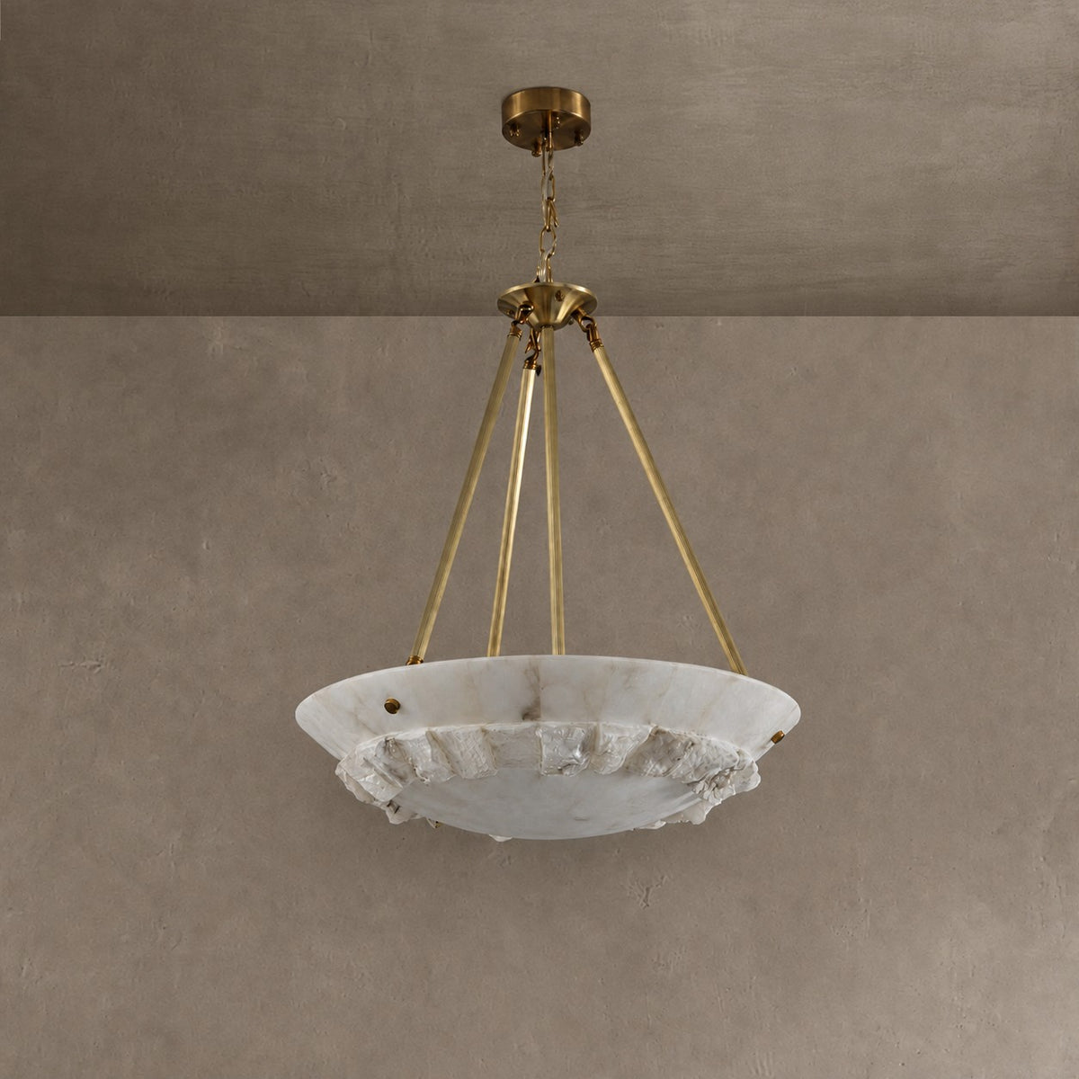 Lithmora Modern Brass Alabaster Pendant Light