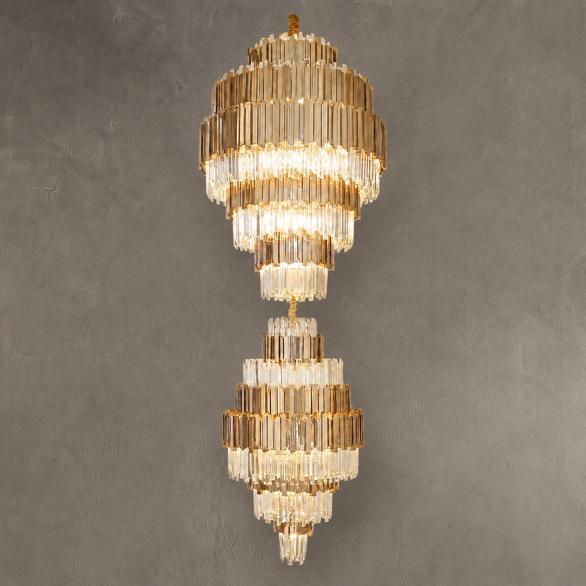 Pioggia Crystal Duo Chandelier
