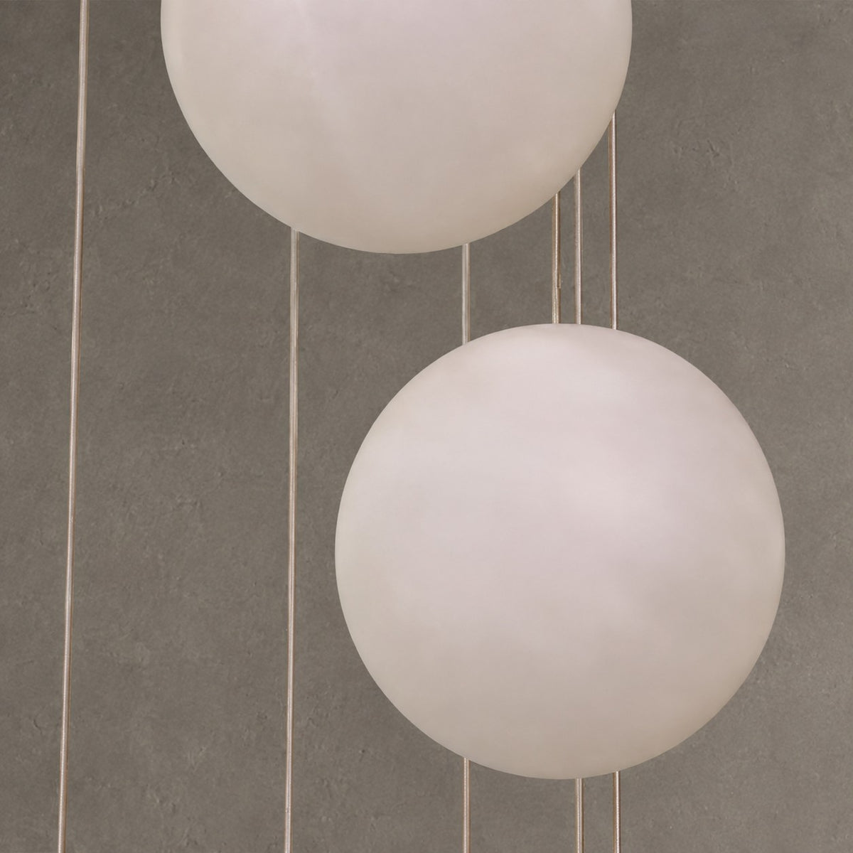 Alabaster Brass Modern Globe Spiral Chandelier