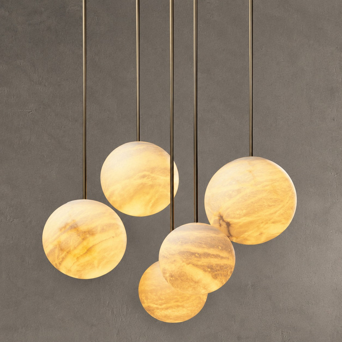 Alabaster Constellation Chandelier, Multi Pendant Light