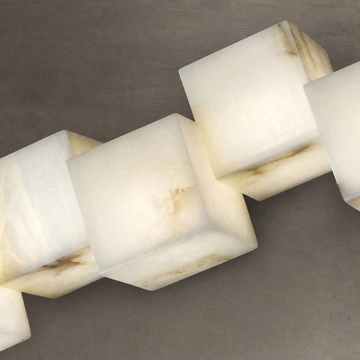 Alabaster Cubic Linear Chandelier