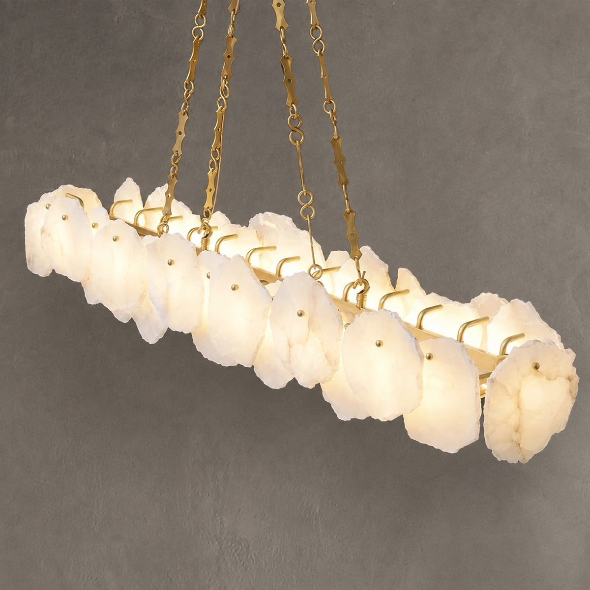Alabaster Flakes Linear Chandelier- Chain