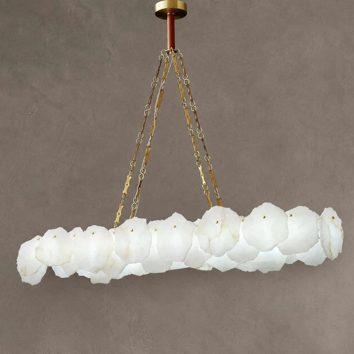 Alabaster Flakes Linear Chandelier- Chain