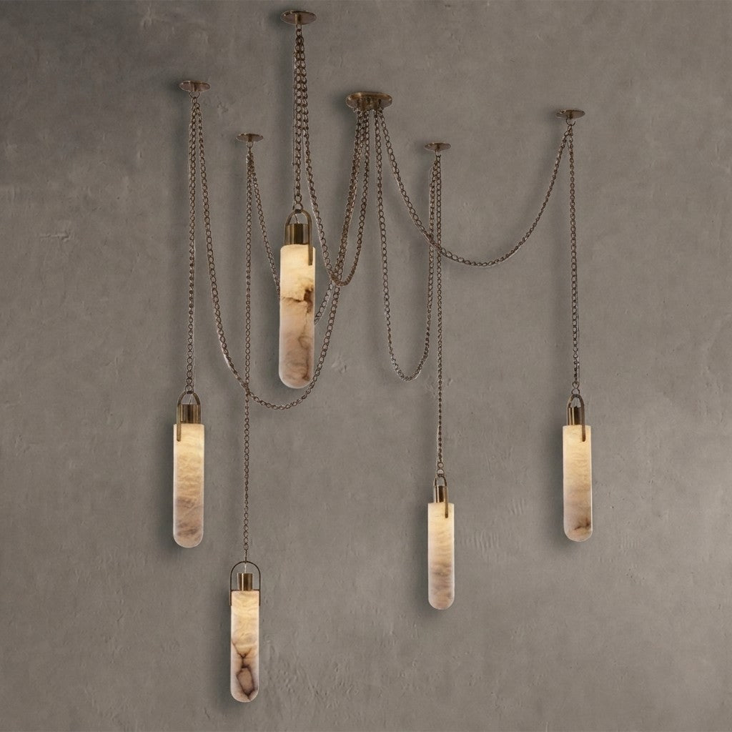 Alabaster Flint 5 Light LED Multi-Drop Pendant