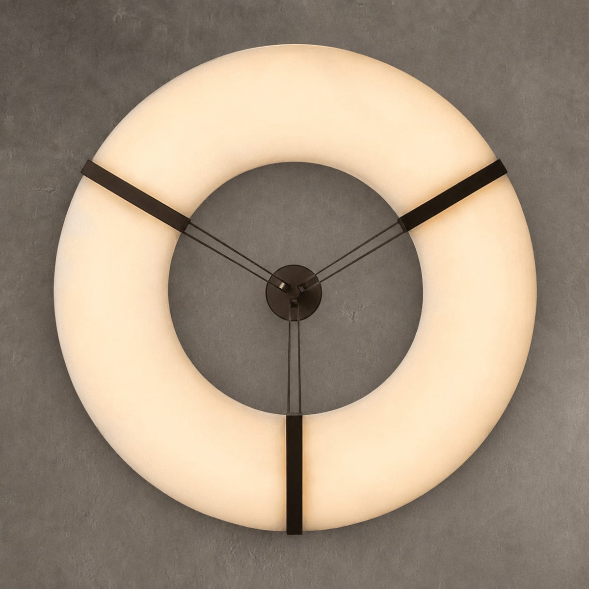 Alabaster Halo Pendant Light – Black & White LED Chandelier
