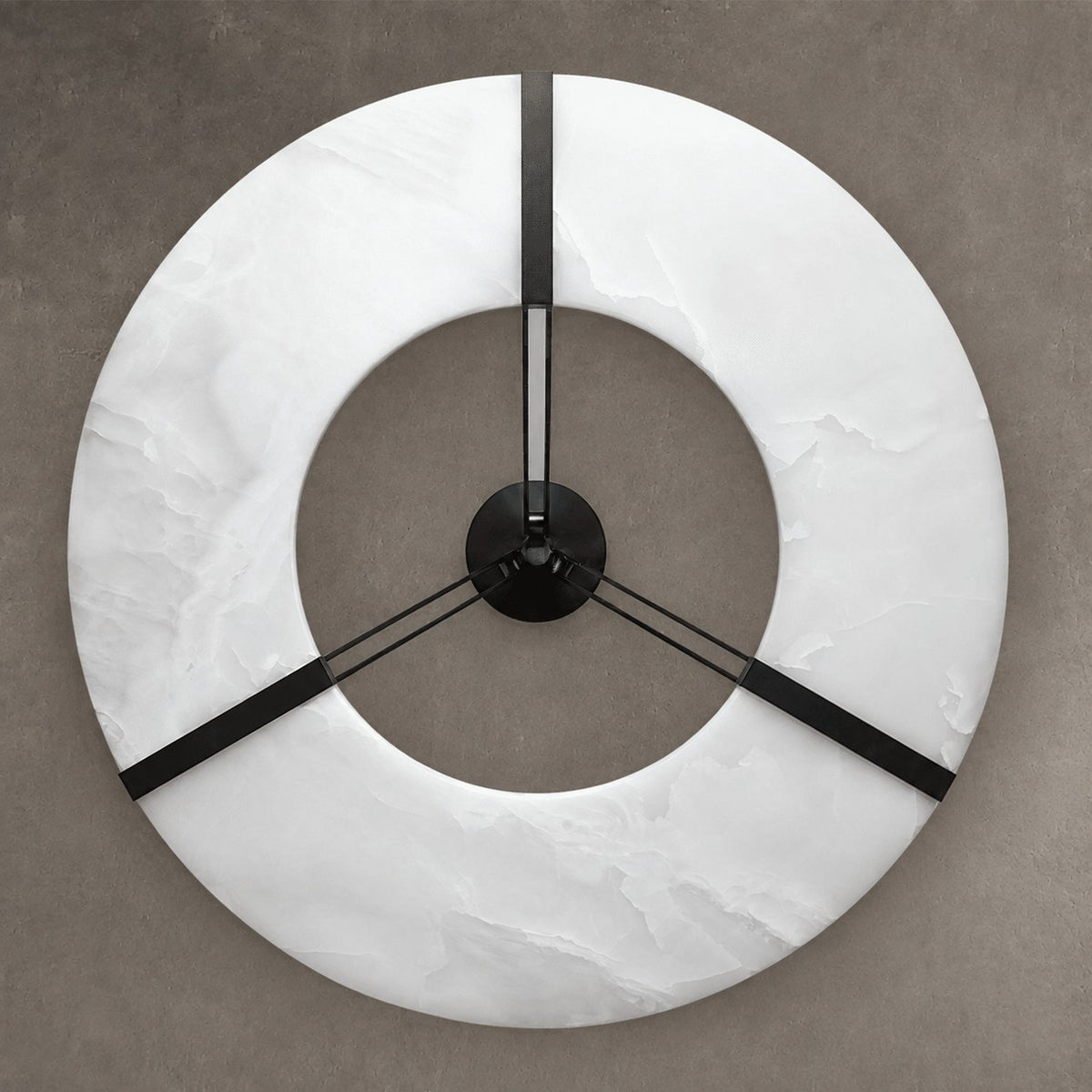 Alabaster Halo Pendant Light – Black & White LED Chandelier