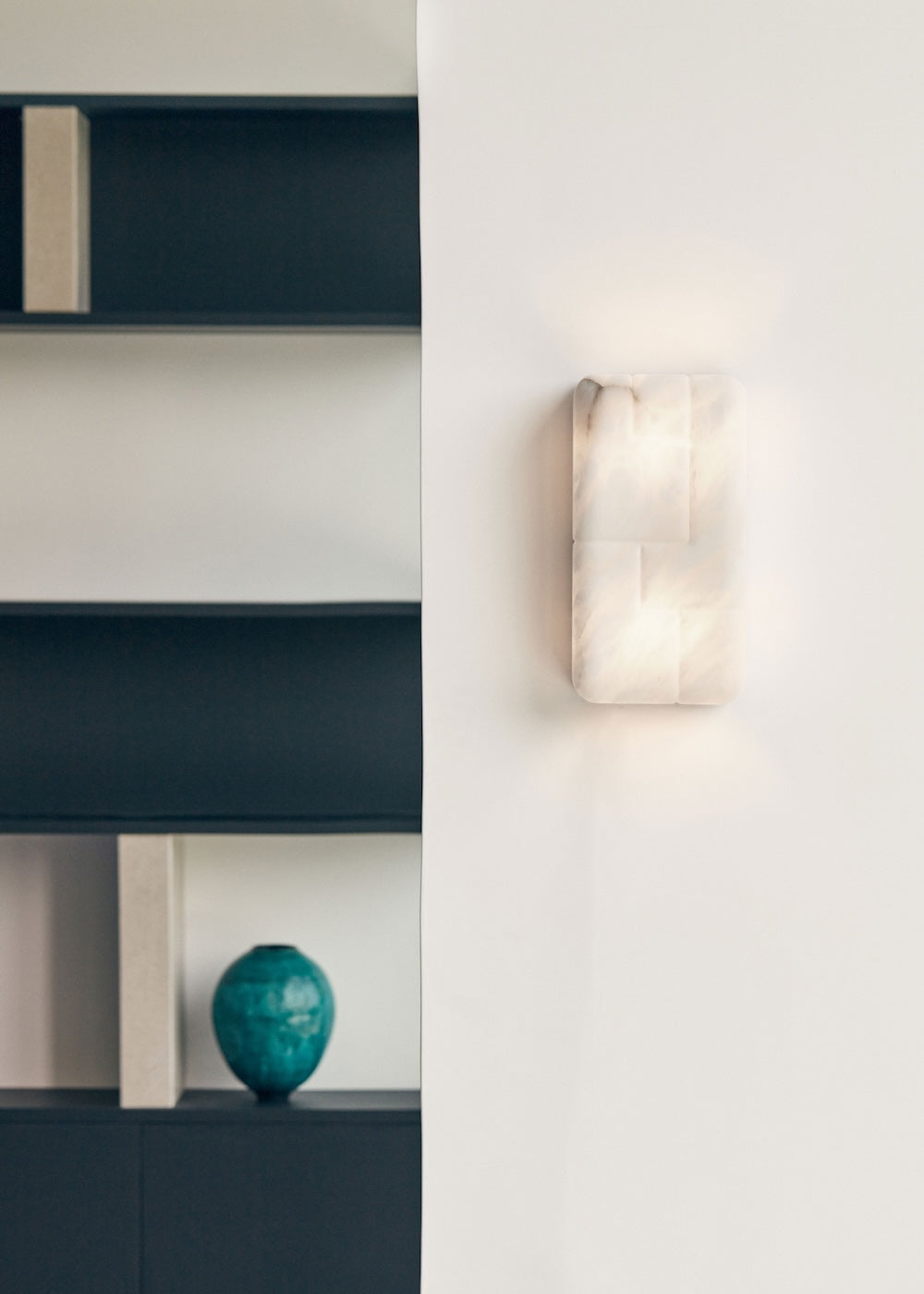 Alabaster Interlocking Block Wall Sconce