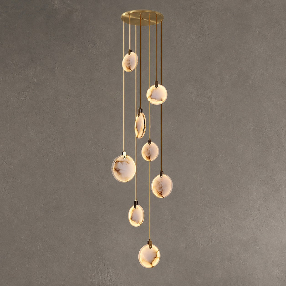Alabaster  Long Staircase Chandelier