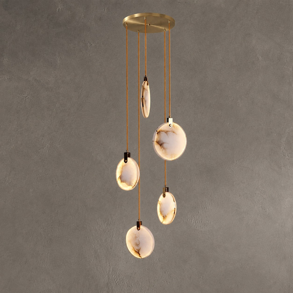 Alabaster  Long Staircase Chandelier